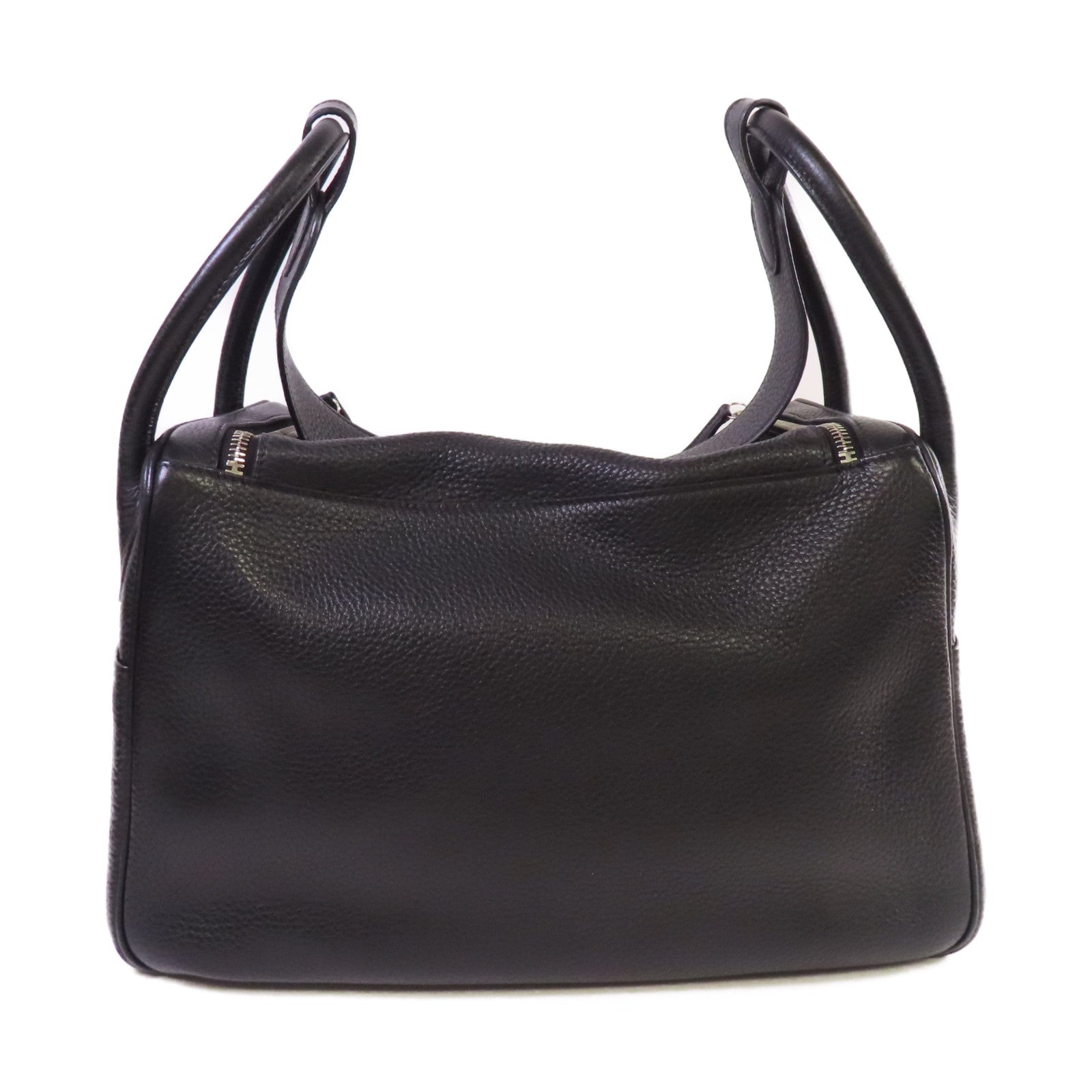 HERMES 【激減優惠】Clemence皮革Lindy 34 Shoulder Bag銀扣肩背袋黑色