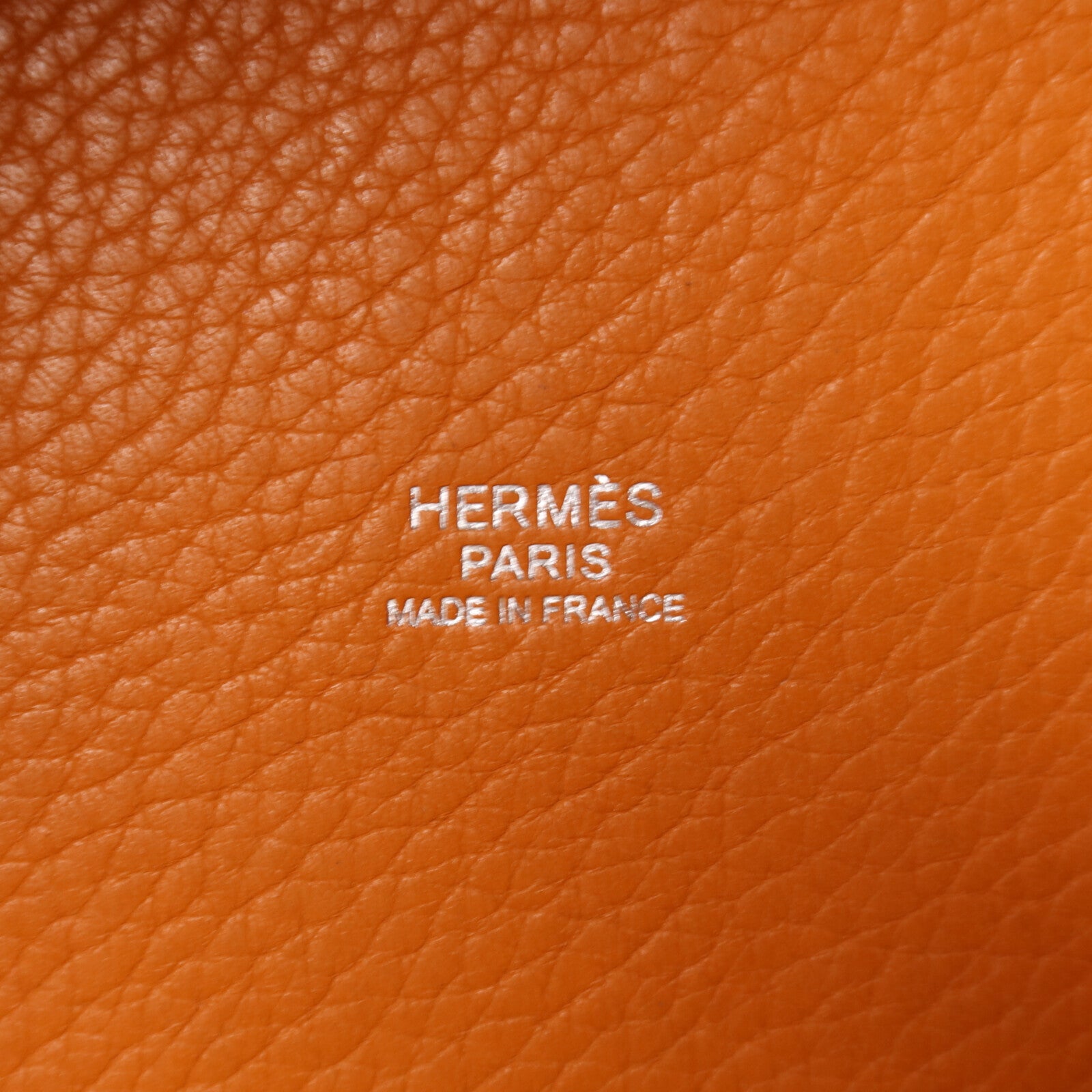 HERMES Clemence皮革Picotin PM手挽袋Orange
