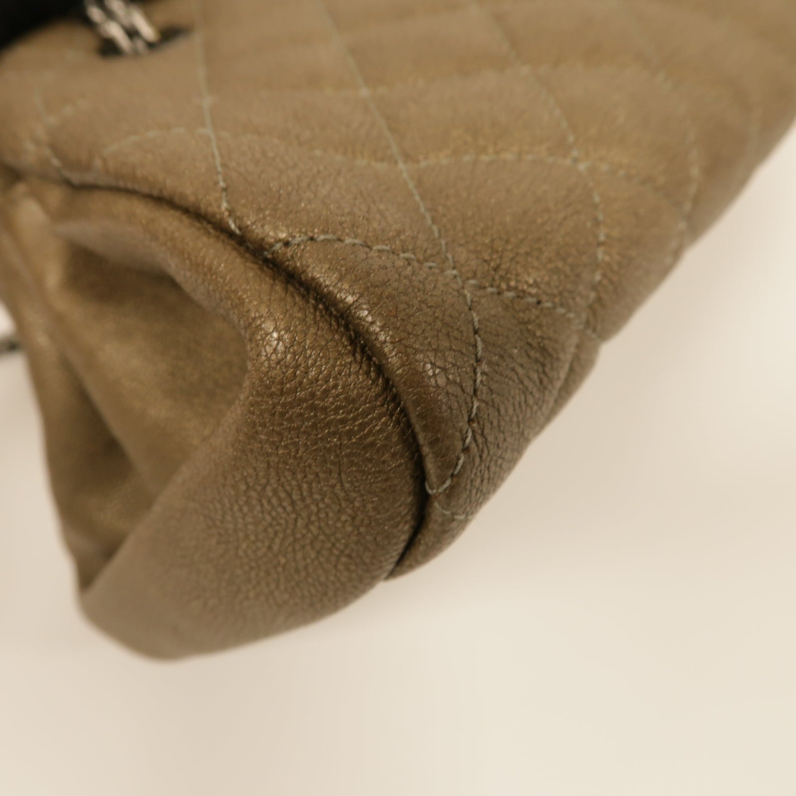 CHANEL 【激減優惠】Caviar皮革Chain Shoulder Bag銀扣鏈帶肩背袋青銅色