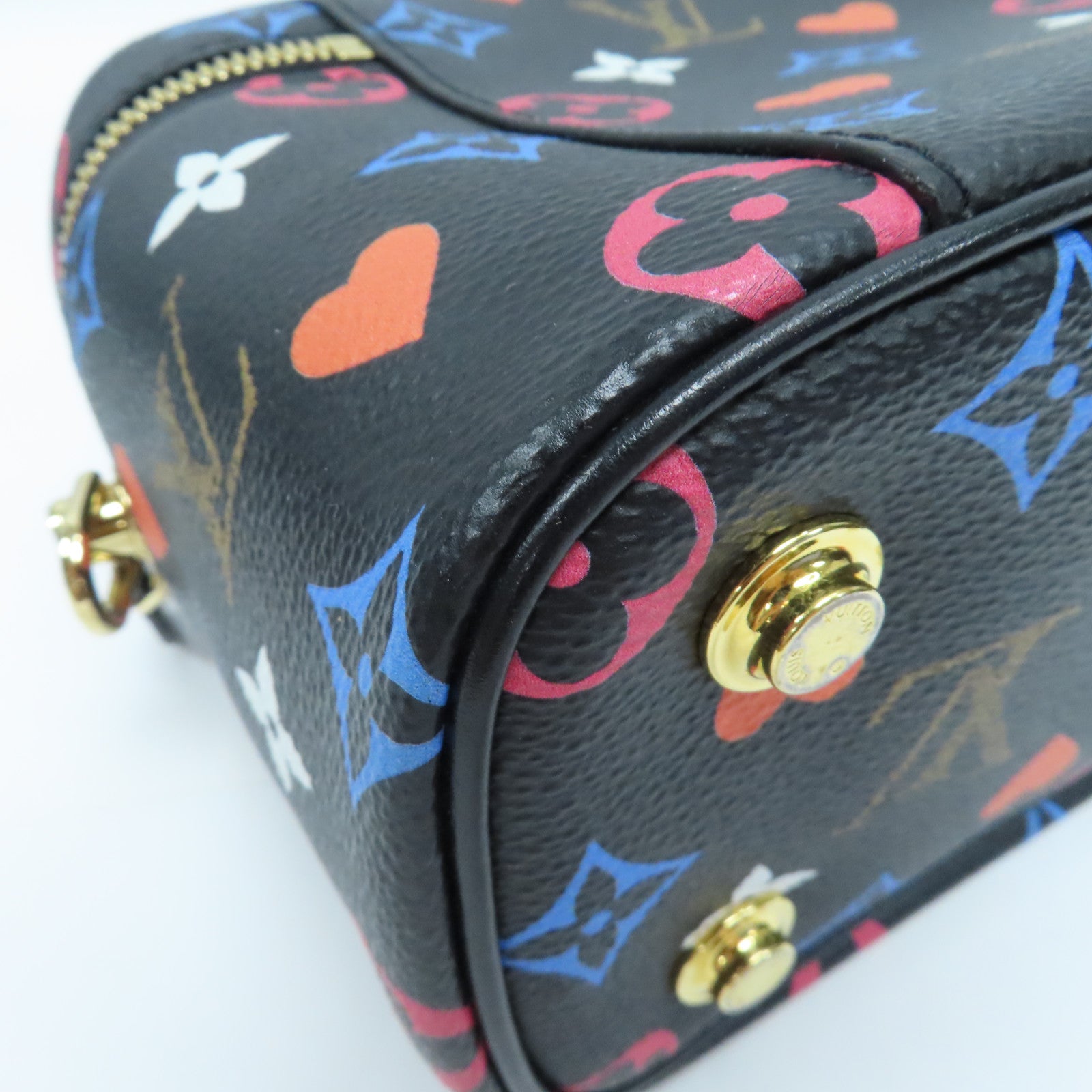LOUIS VUITTON Monogram Game On Vanity 金扣鏈帶手挽肩背兩用袋彩色/黑色
