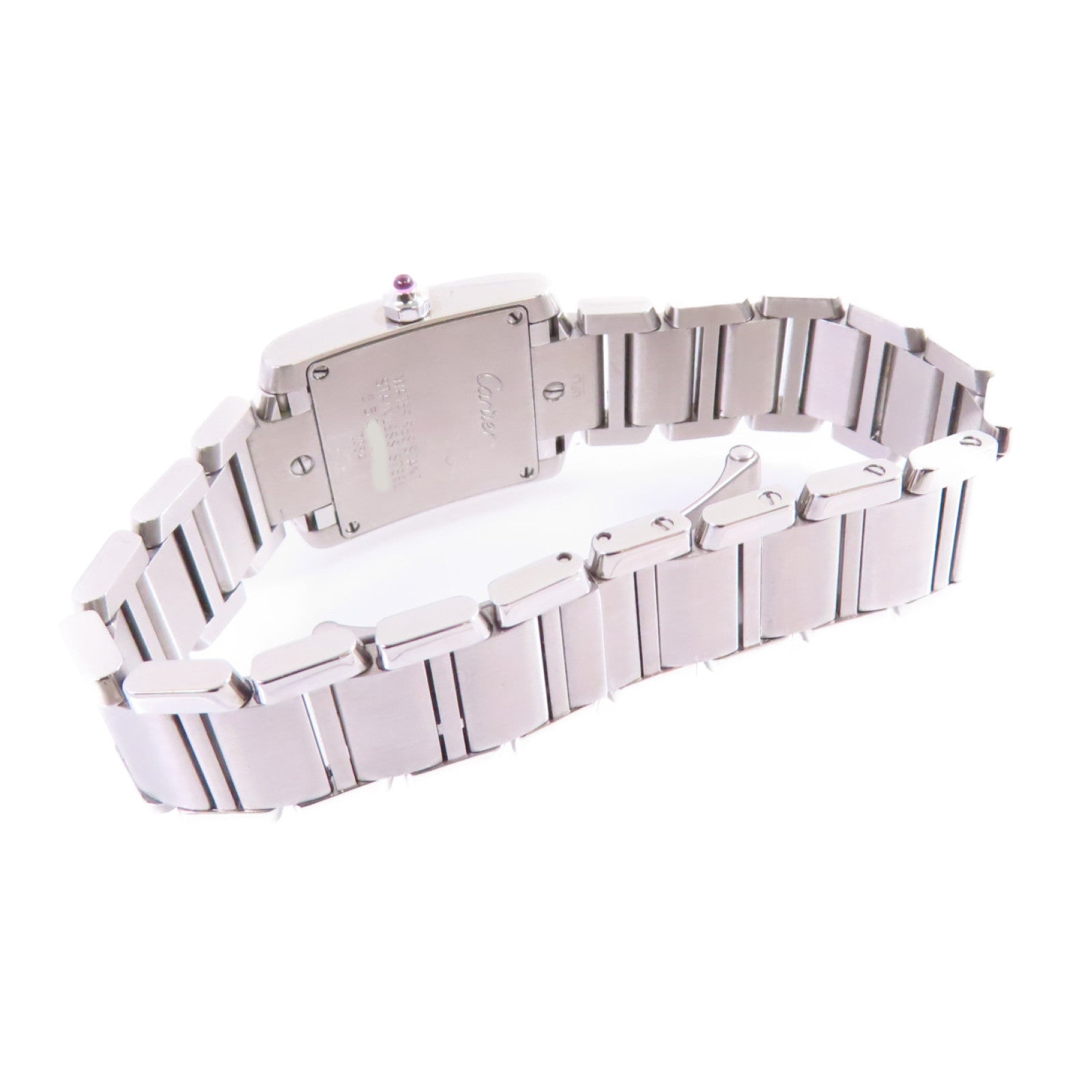 CARTIER Tank Francaise Happy Birthday SM Watch不鏽鋼石英機芯手錶粉紅色