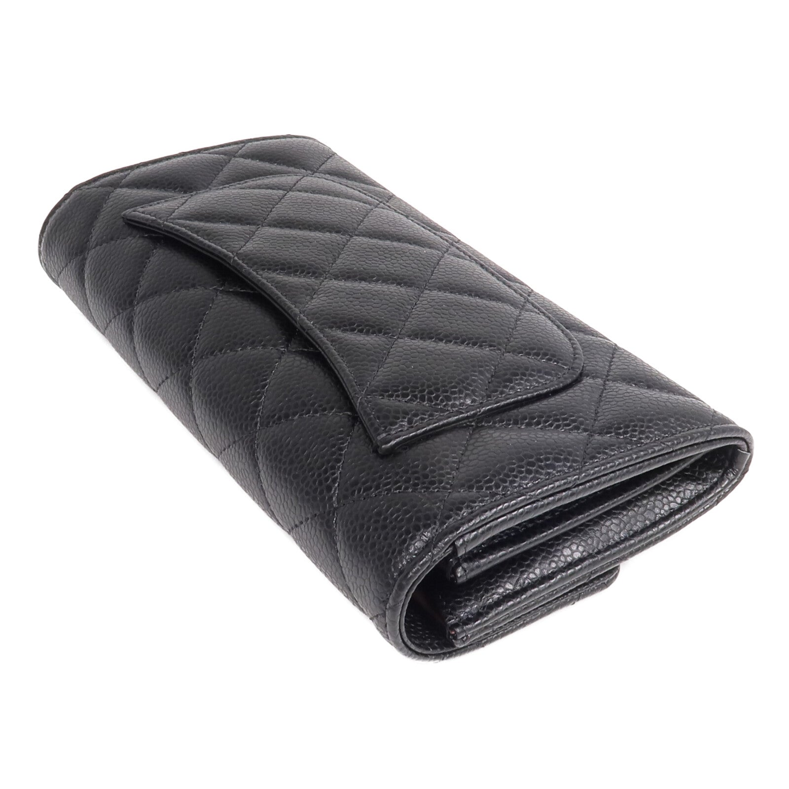 CHANEL 【激減優惠】牛皮皮革Long Wallet金扣長錢包