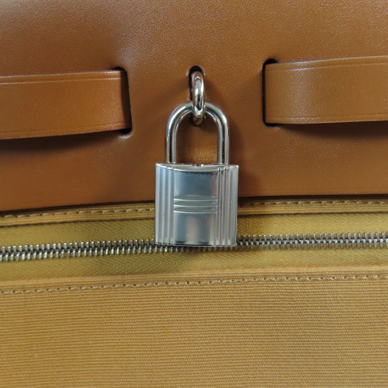 HERMES 帆布Herbag PM銀扣手挽肩背兩用袋