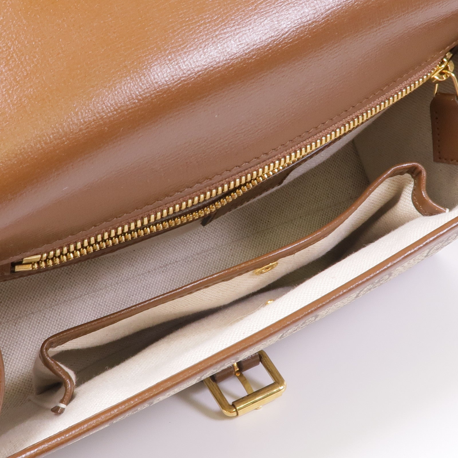 GUCCI 塗層帆布GG Supreme Interlocking金扣肩背袋