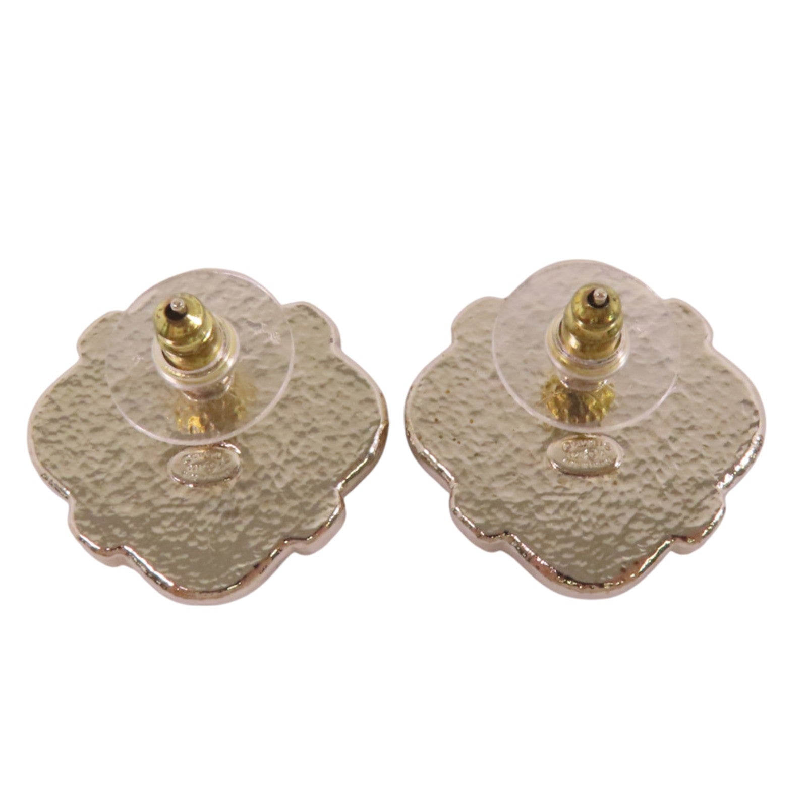 CHANEL 金屬/水鑽/PVC Earrings金扣耳環