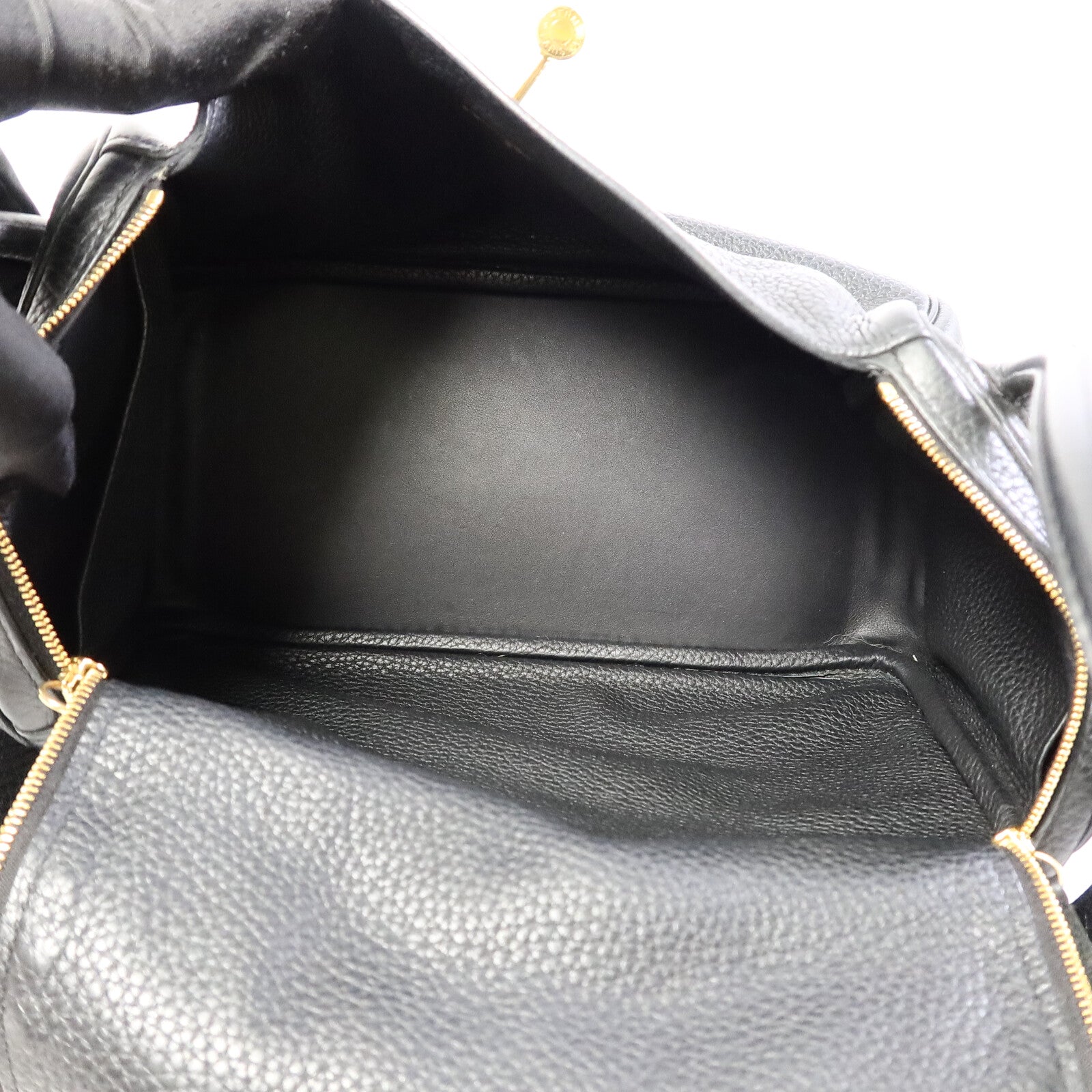 HERMES Clemence皮革Lindy 26手挽肩背兩用袋Noir