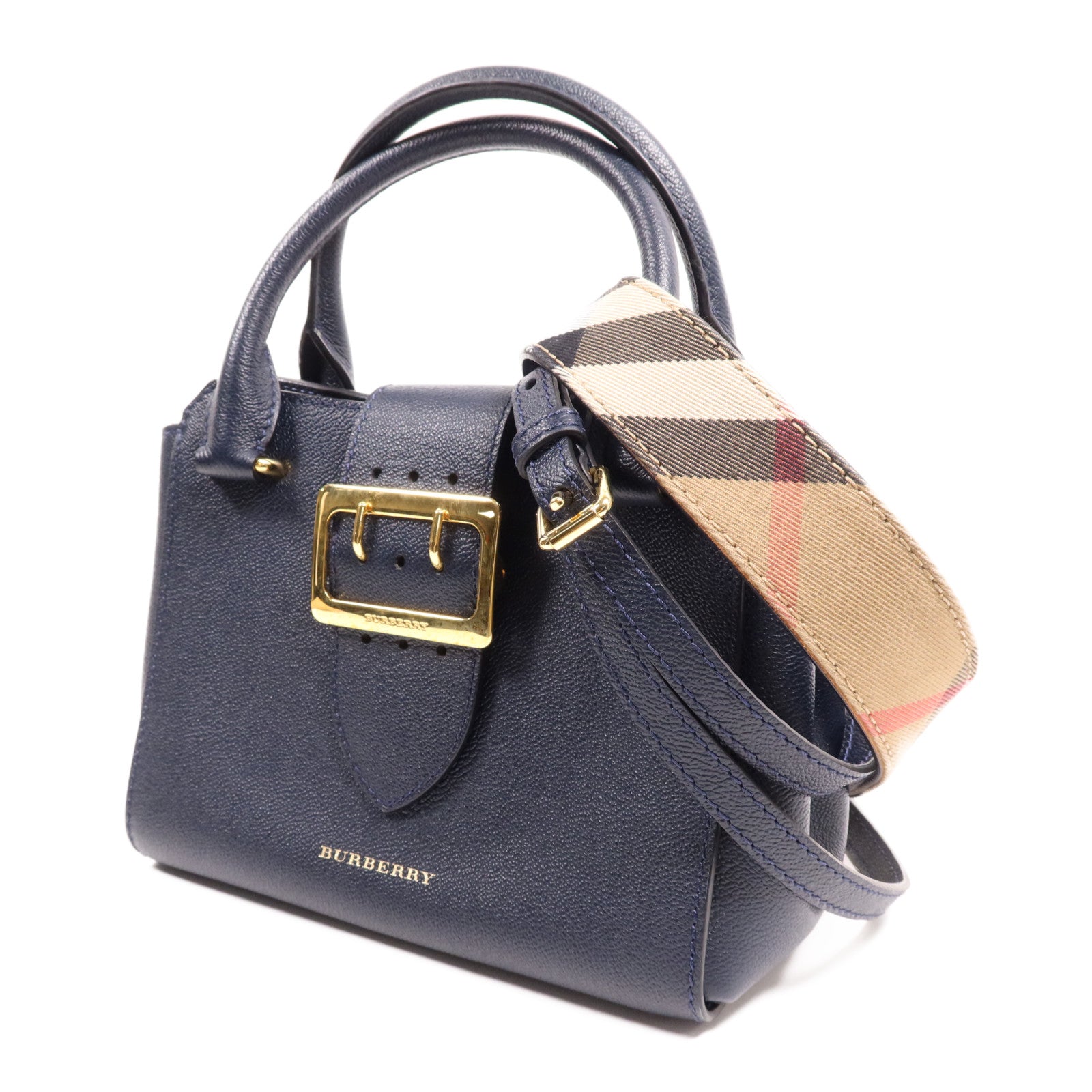 BURBERRY 牛皮皮革2Way Shoulder金扣手挽肩背兩用袋