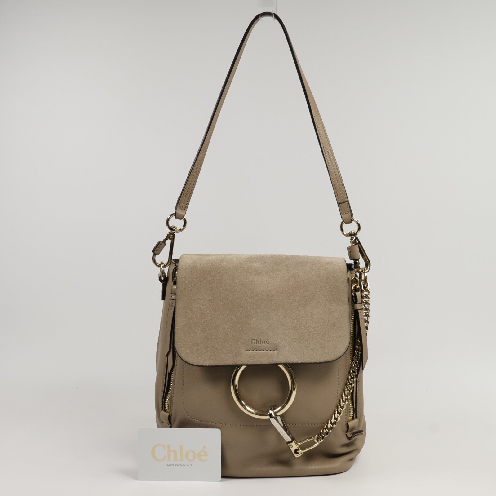 Chloe 牛皮/麂皮皮革Faye Backpack背包