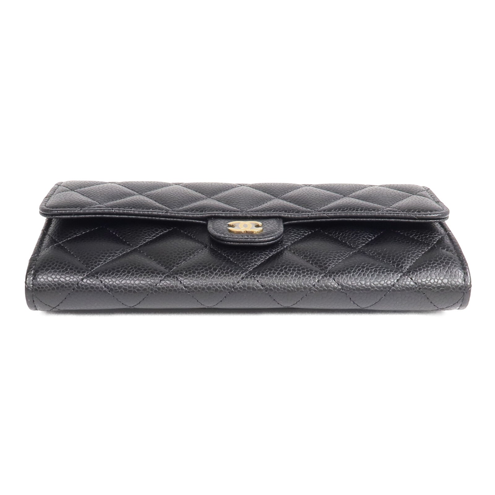 CHANEL 【激減優惠】牛皮皮革Long Wallet金扣長錢包