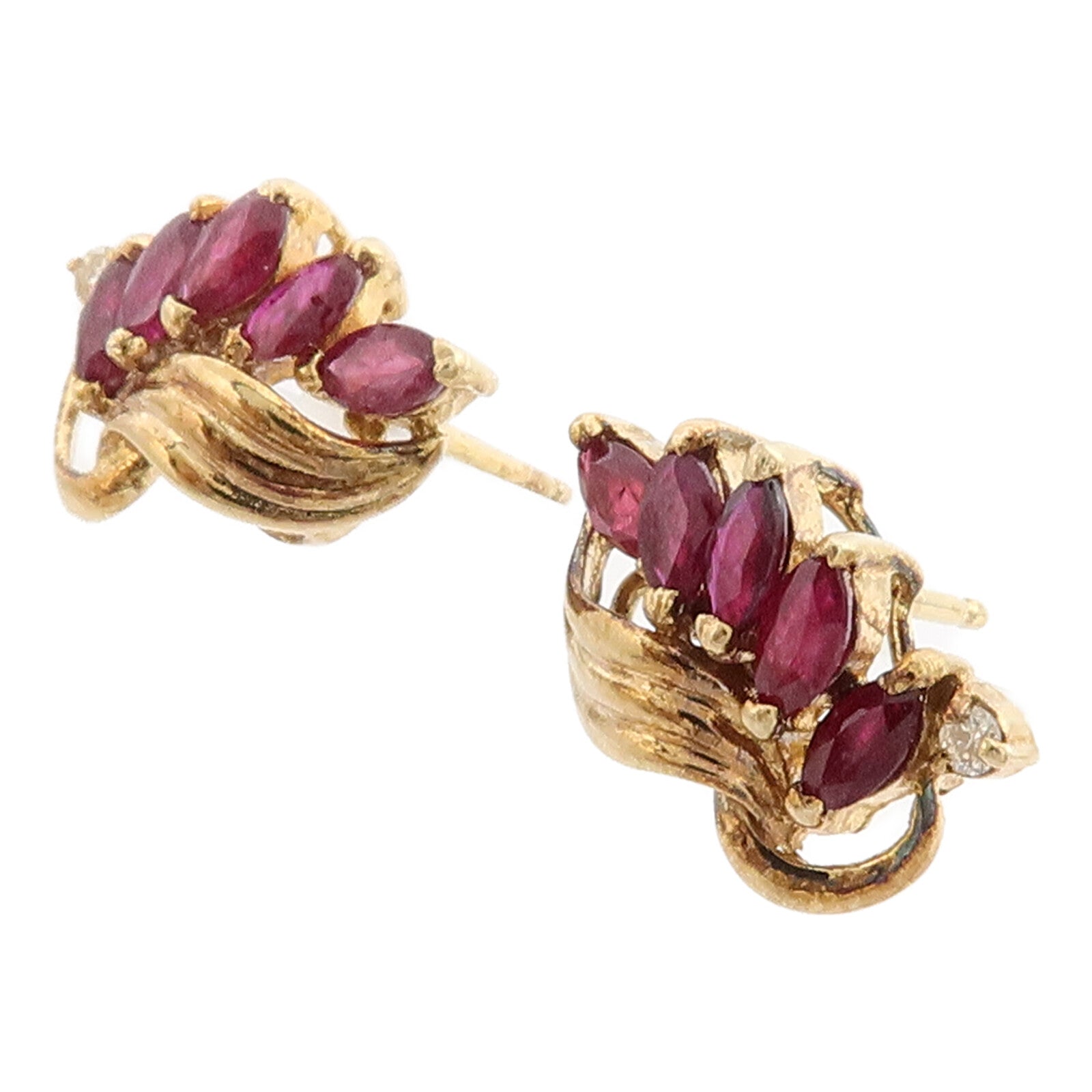 JEWELRY 14K黃金Ruby Diamond Earring紅寶鑽石耳環