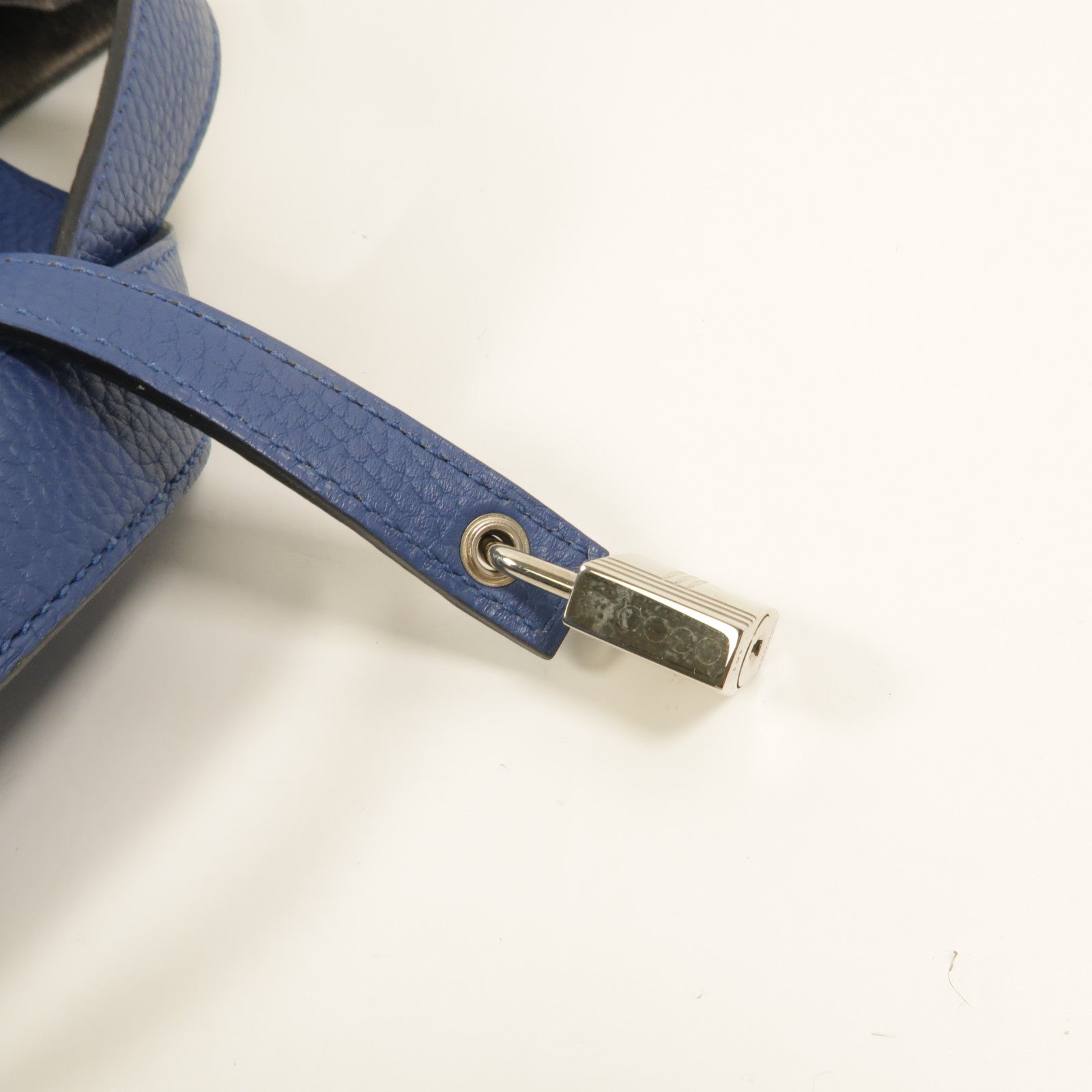 HERMES Clemence皮革Picotin MM手挽袋Bleu Agate