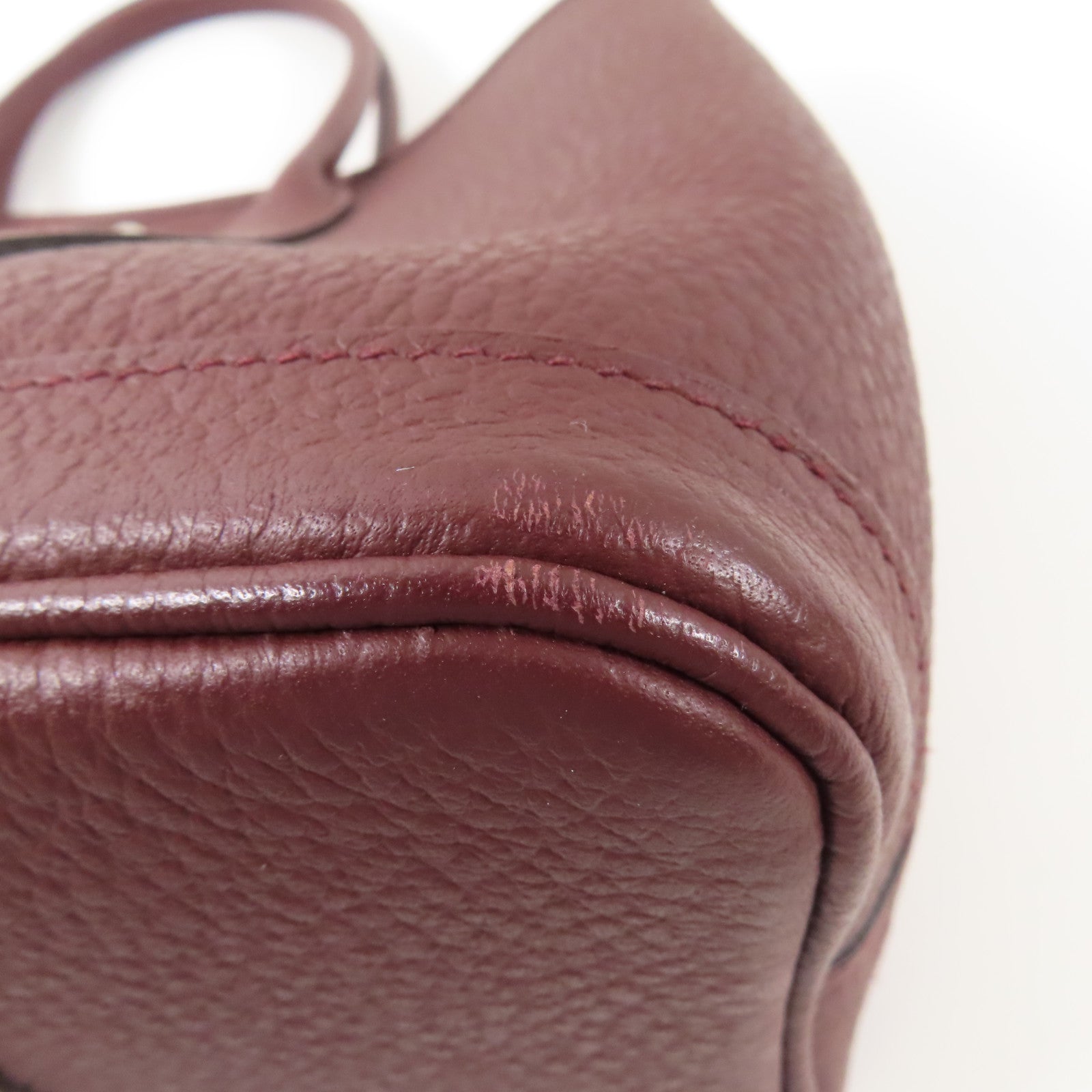HERMES Negonda皮革Garden Party TPM銀扣手挽袋Rouge H