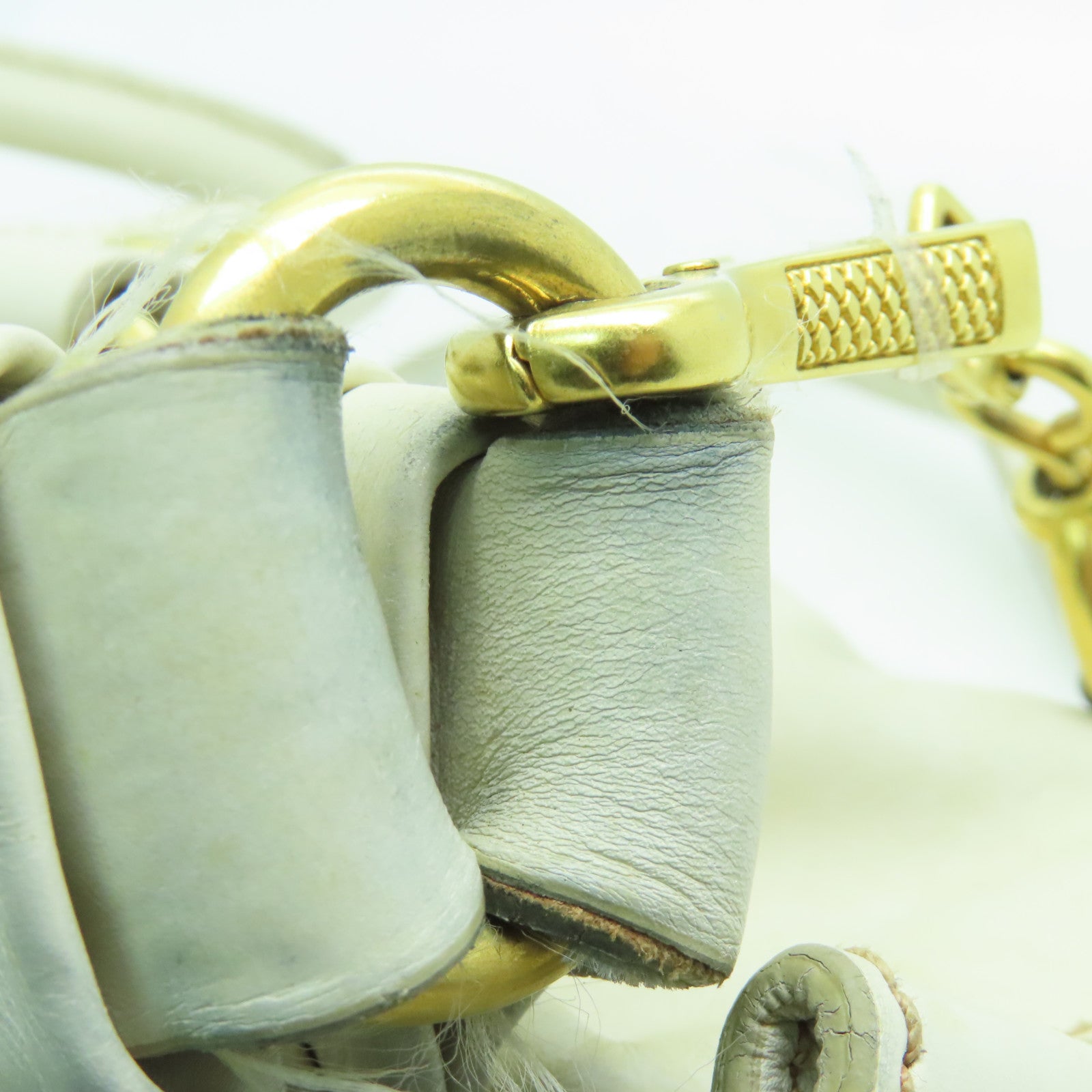 Miu Miu 牛皮皮革2 Way Shoulder金扣手挽肩背兩用袋白色