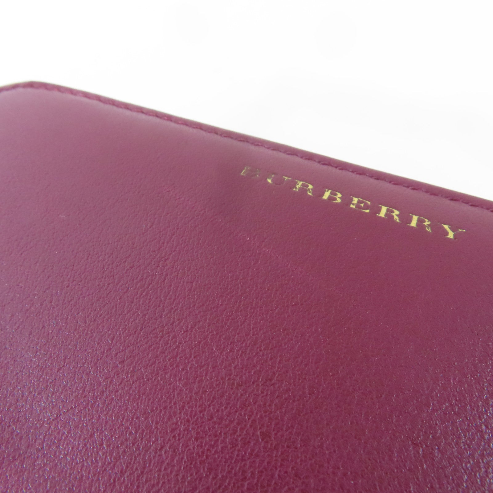 BURBERRY 帆布Zipper Wallet金扣錢包紅色
