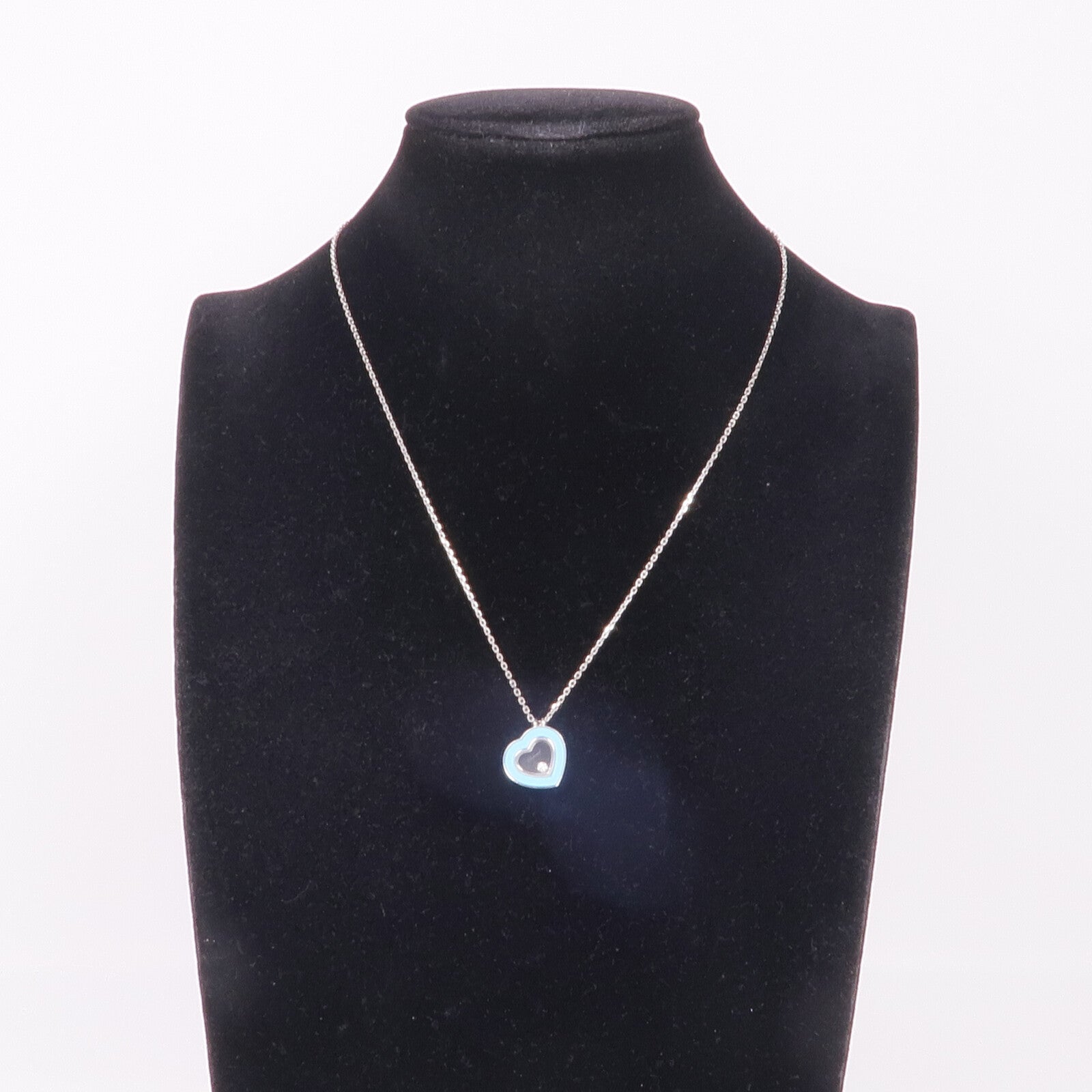Chopard 18K白金Happy Diamond Necklace鑽石項鍊