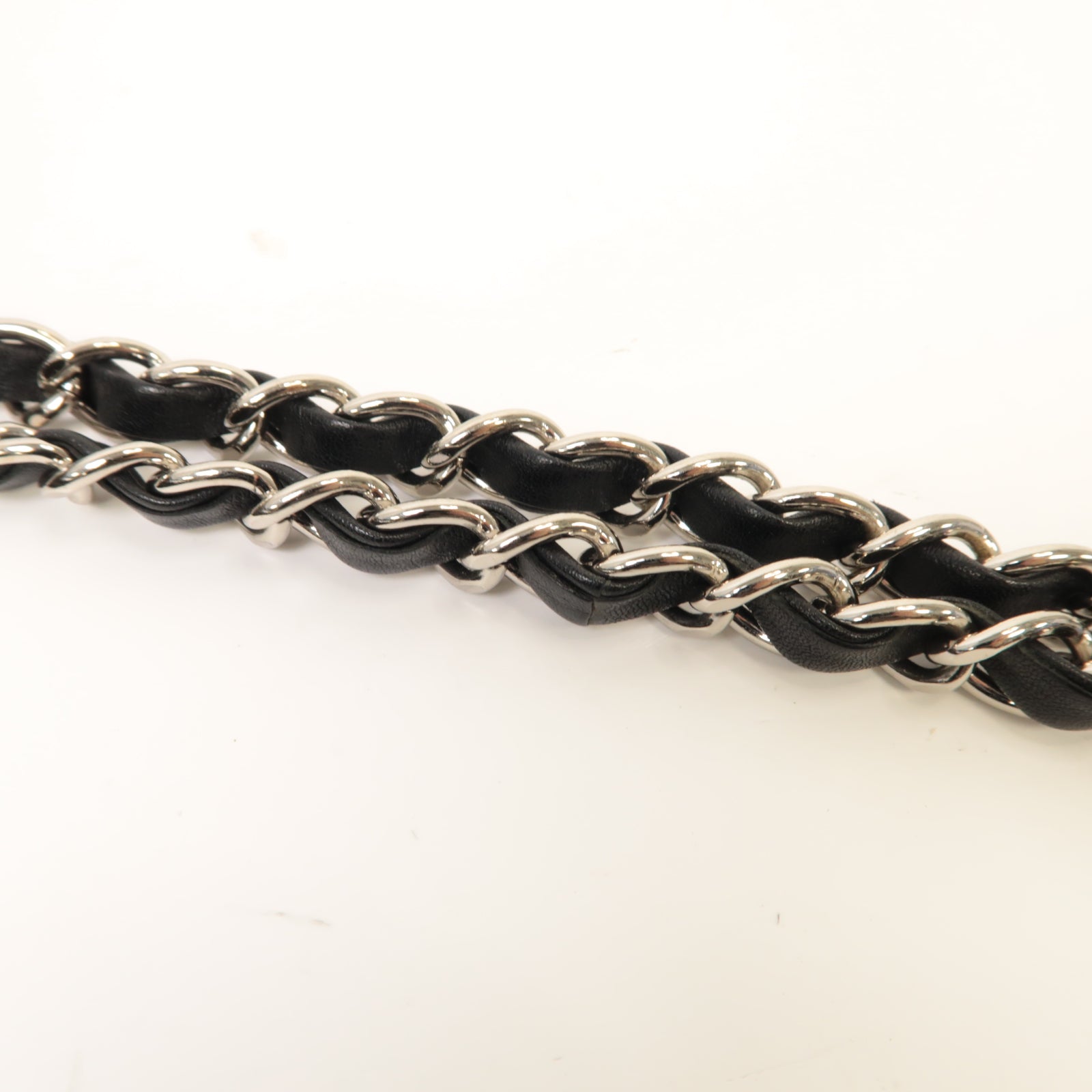 CHANEL 菱格漆皮皮革Chain Shoulder銀扣鏈帶肩背袋深綠色