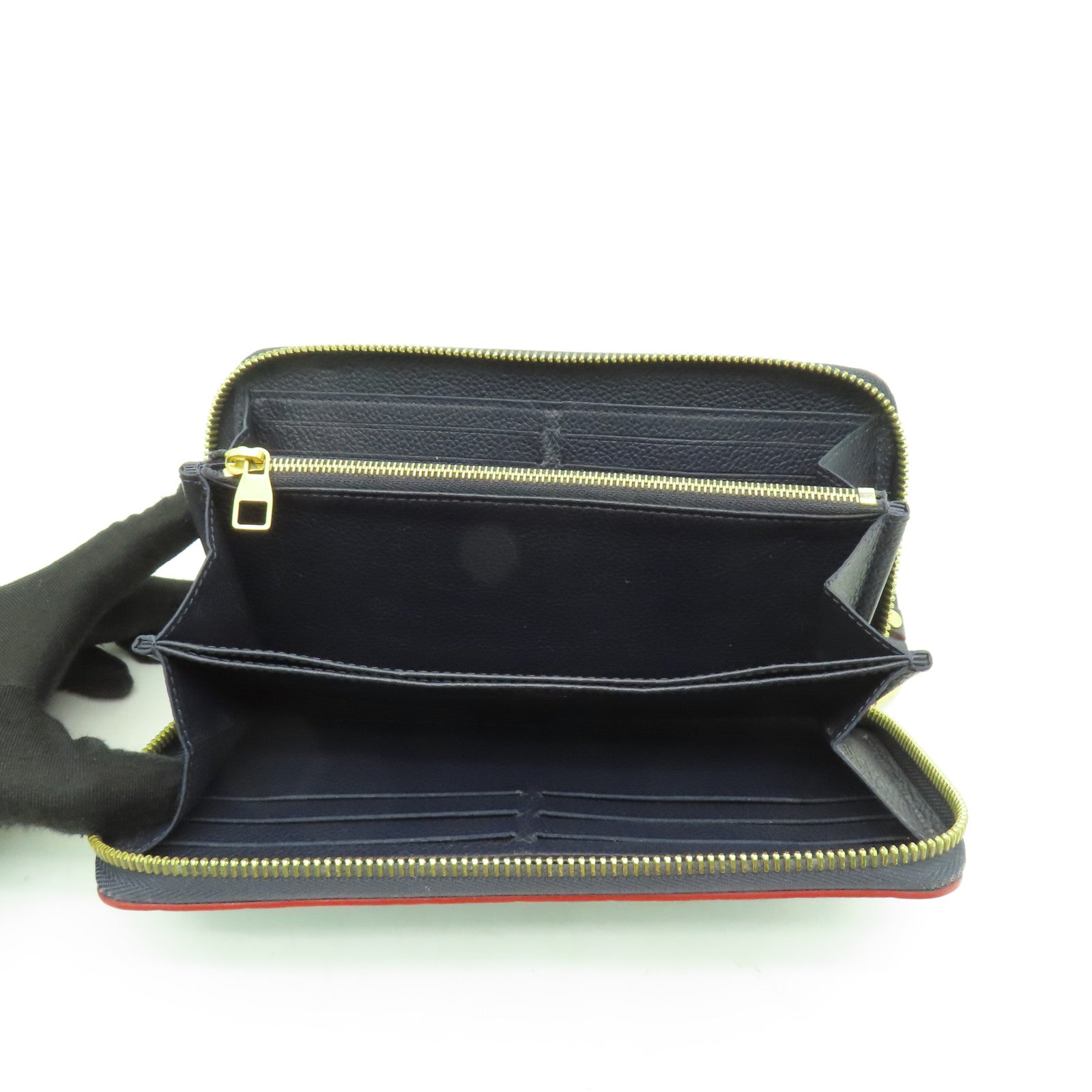 LOUIS VUITTON 【激減優惠】Monogram Empreinte Zipper Long Wallet金扣長錢包深藍色