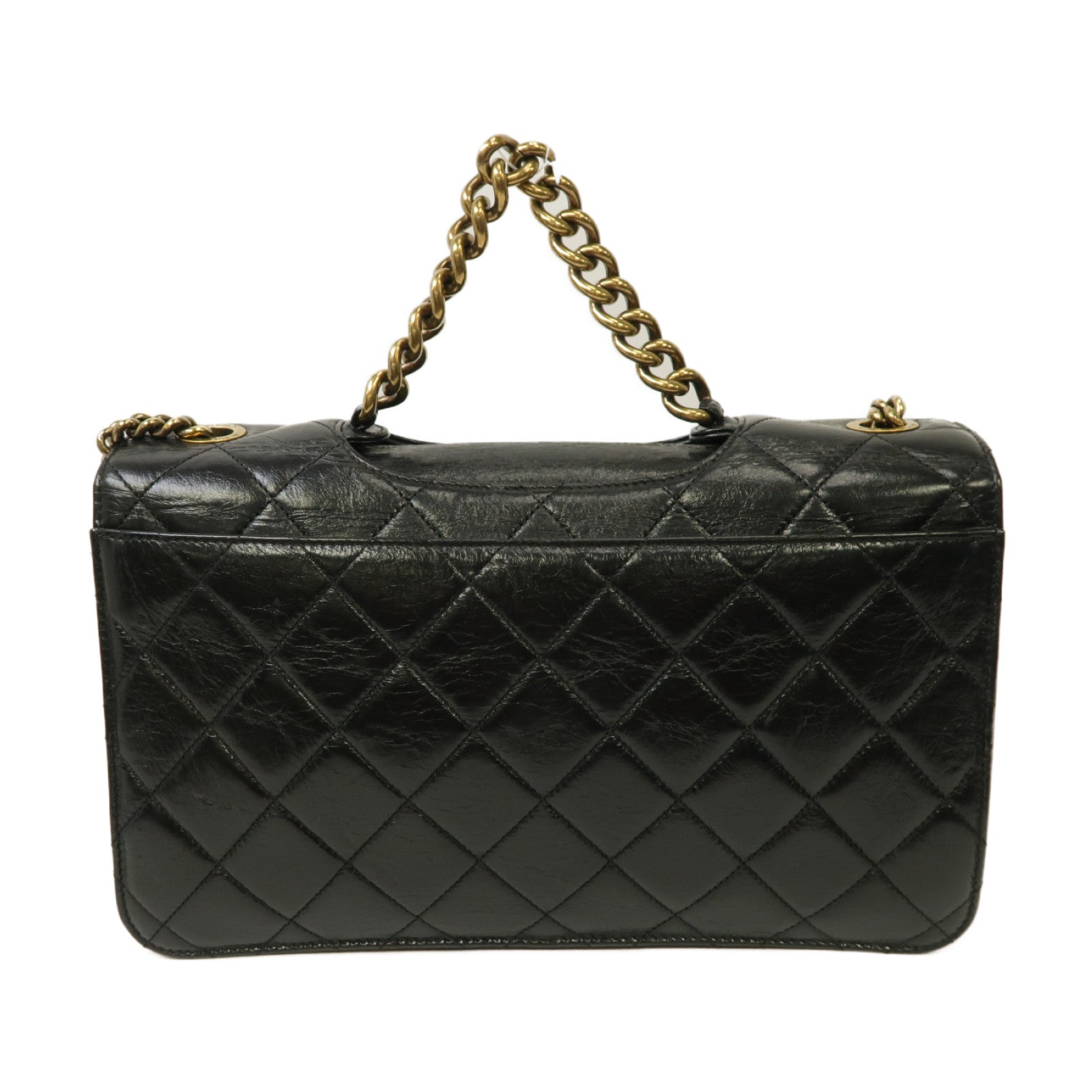 CHANEL 菱格牛皮皮革2way Shoulder Bag金扣手挽肩背兩用袋