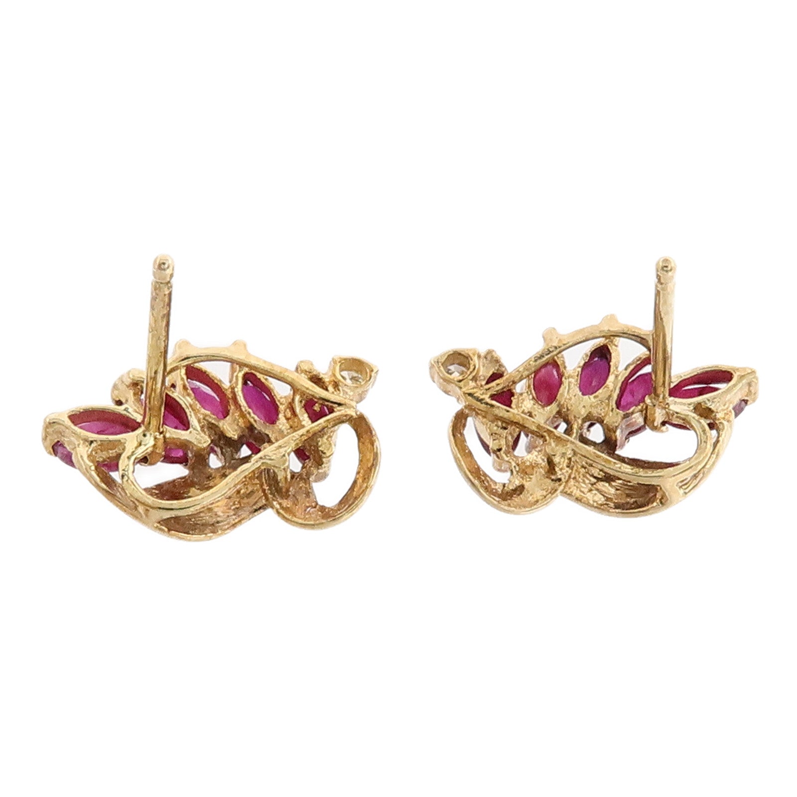 JEWELRY 14K黃金Ruby Diamond Earring紅寶鑽石耳環