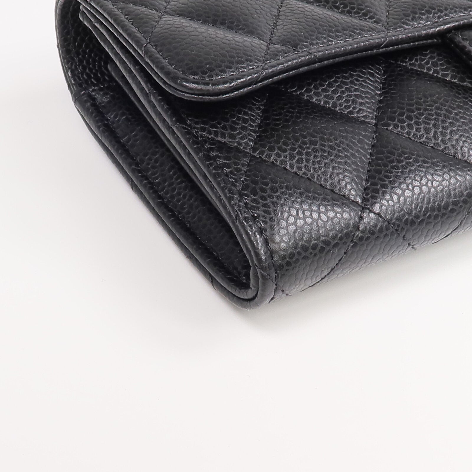 CHANEL 【激減優惠】牛皮皮革Long Wallet金扣長錢包