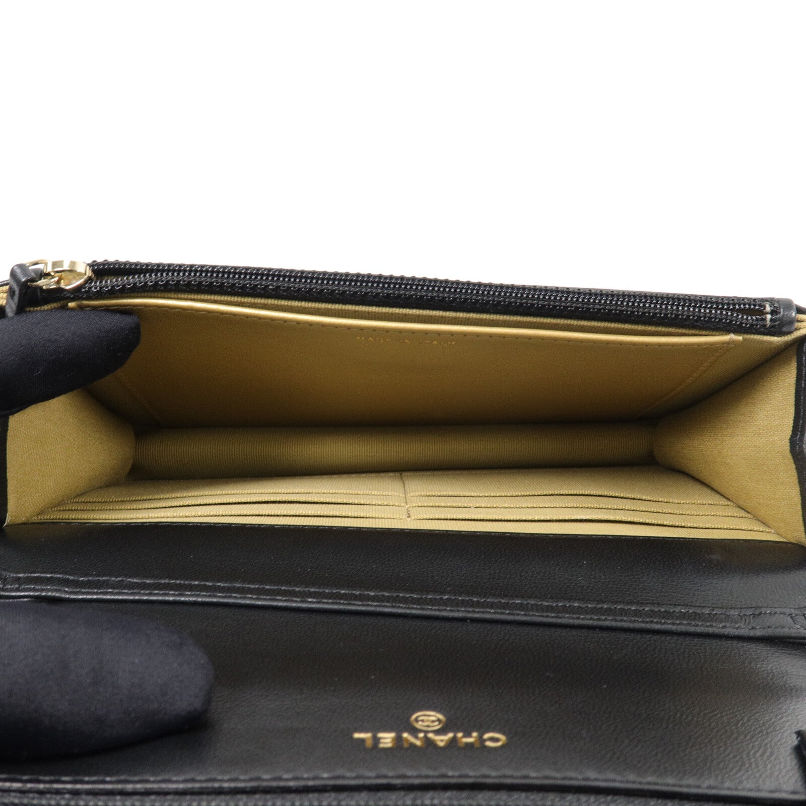 CHANEL 羊皮皮革Wallet On Chain With Gold Ball鏈帶肩背袋