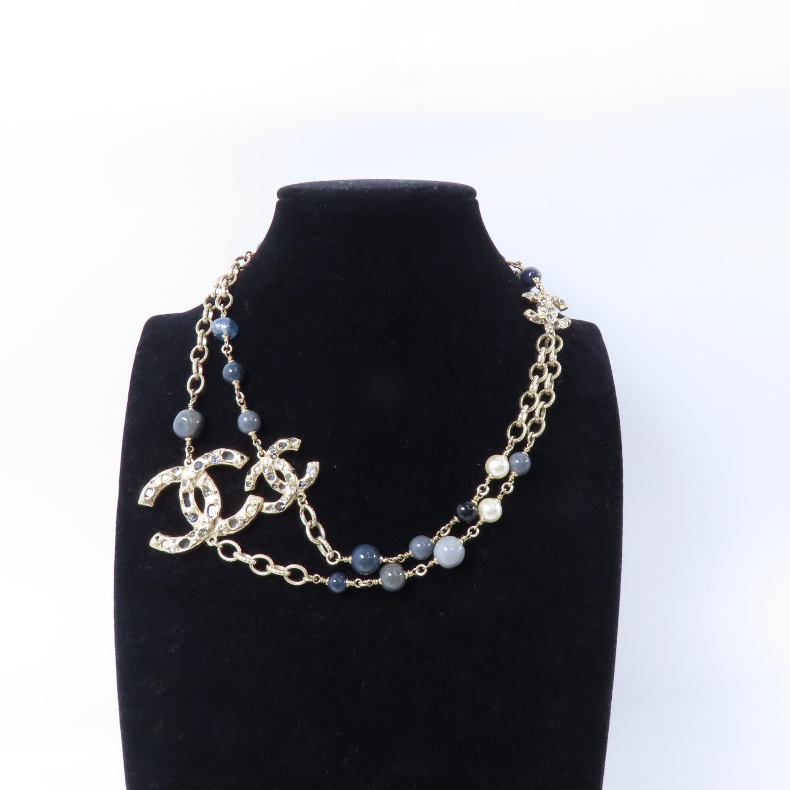 CHANEL 金屬Necklace項鍊金色/灰色