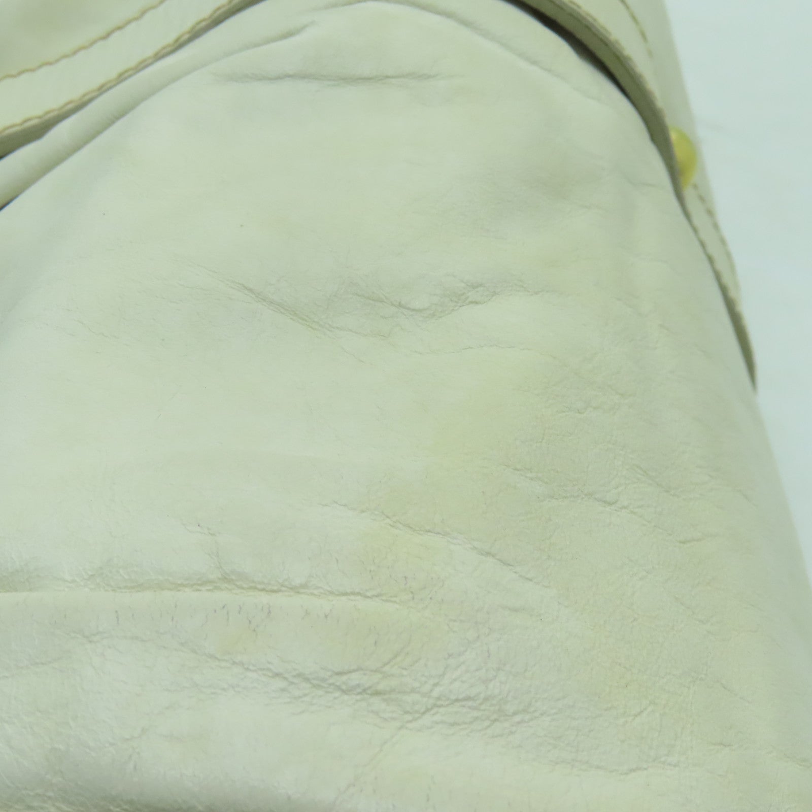 Miu Miu 牛皮皮革2 Way Shoulder金扣手挽肩背兩用袋白色