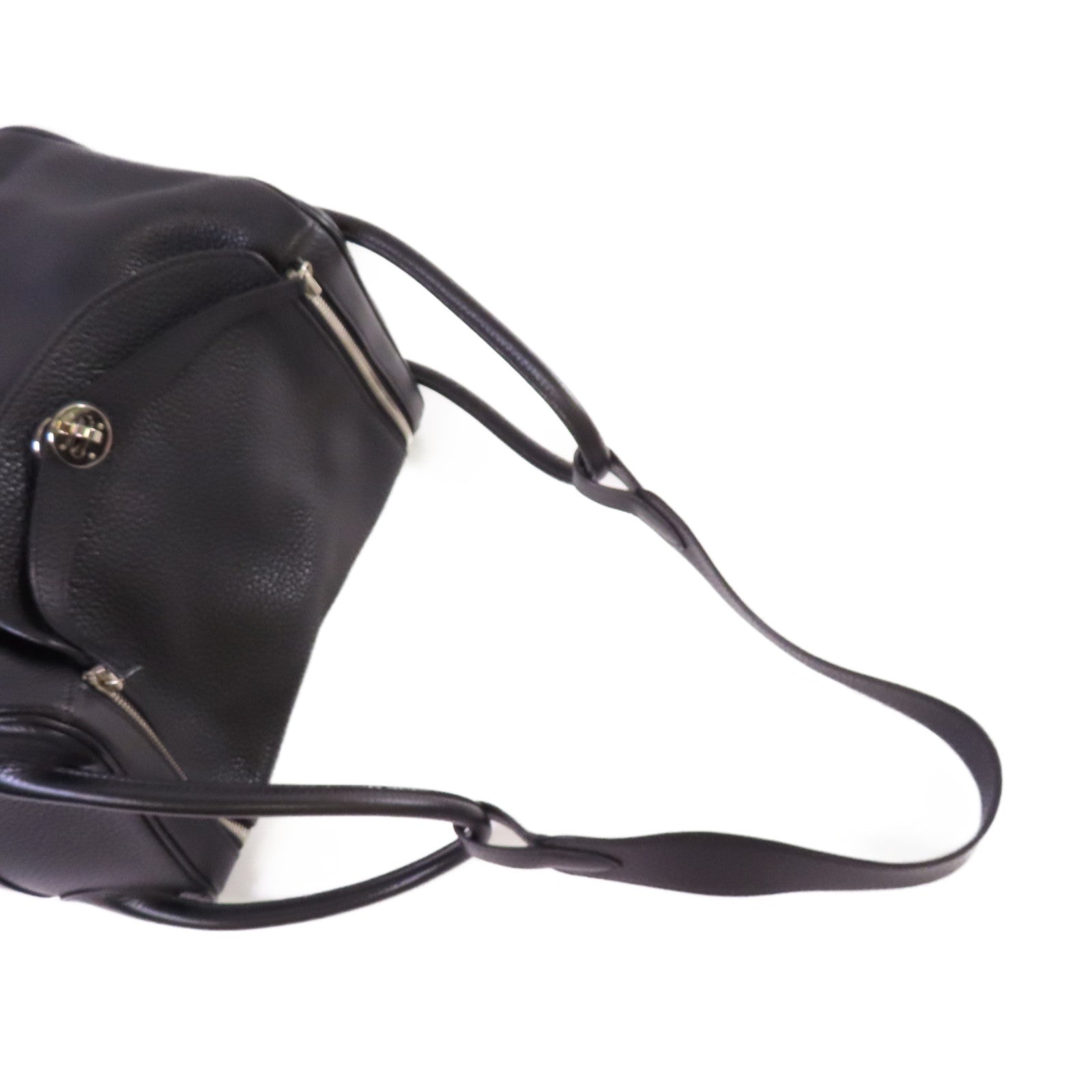 HERMES 【激減優惠】Clemence皮革Lindy 34 Shoulder Bag銀扣肩背袋黑色