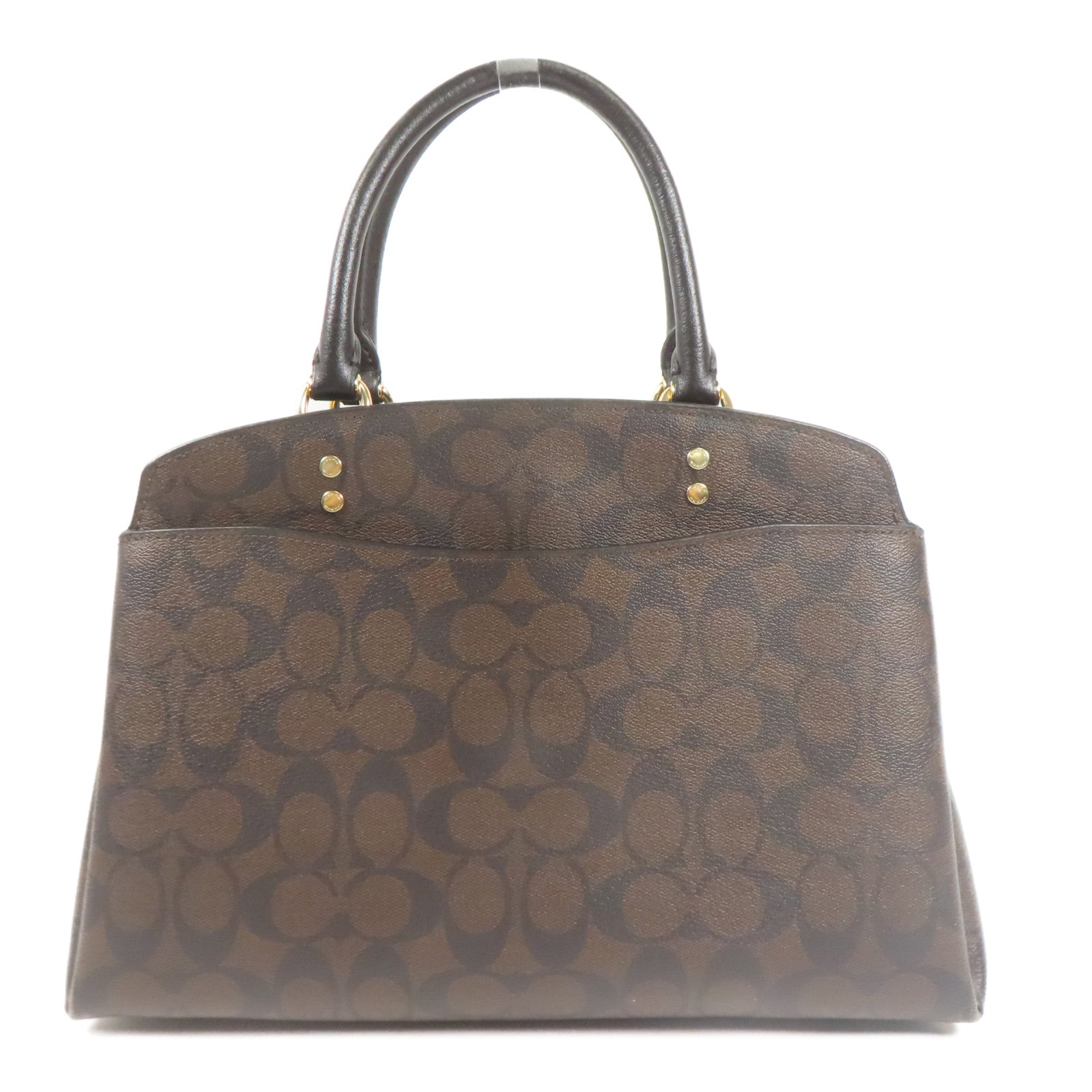 COACH 塗層帆布Shoulder Bag金扣手挽肩背兩用袋