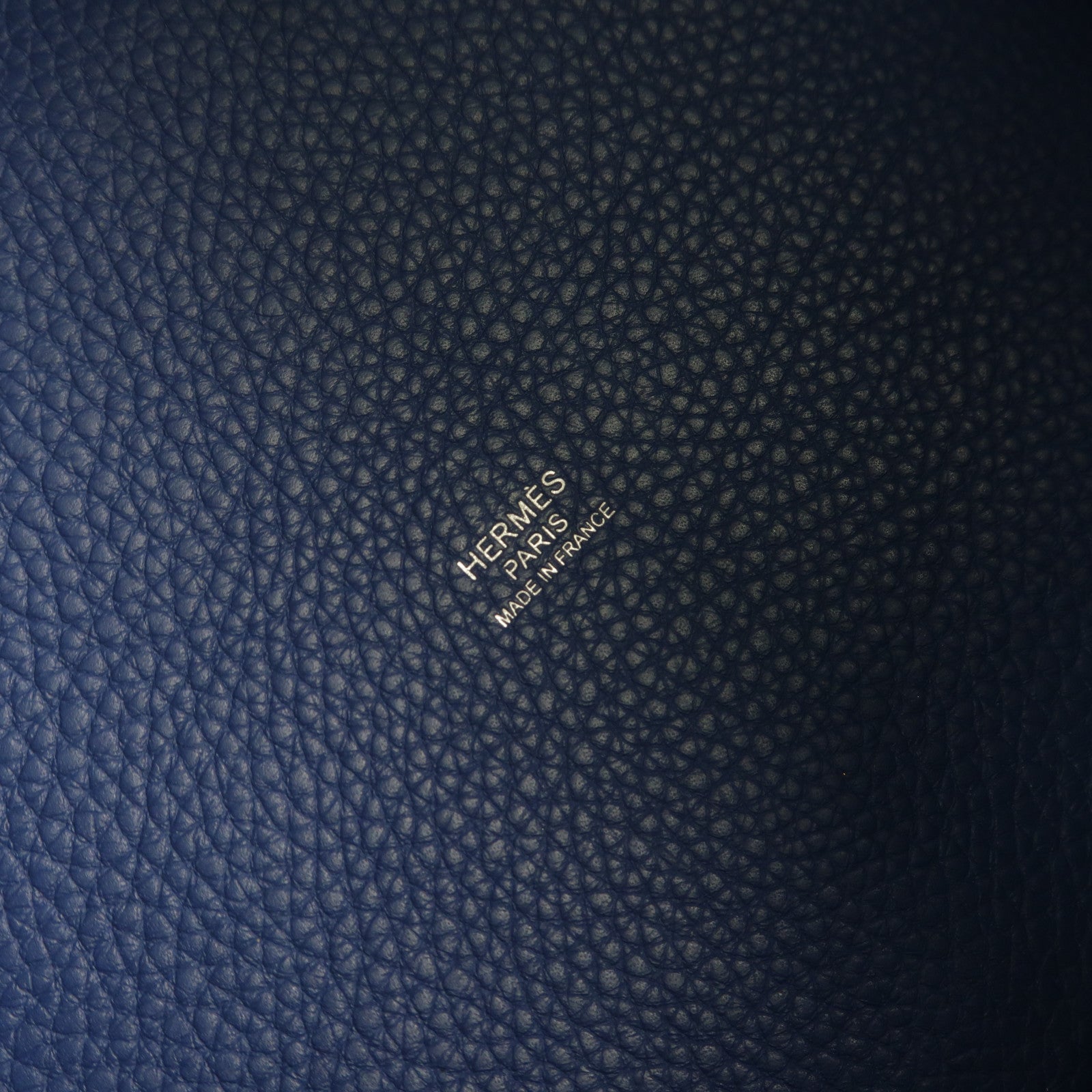 HERMES Clemence皮革Picotin MM手挽袋Bleu Agate