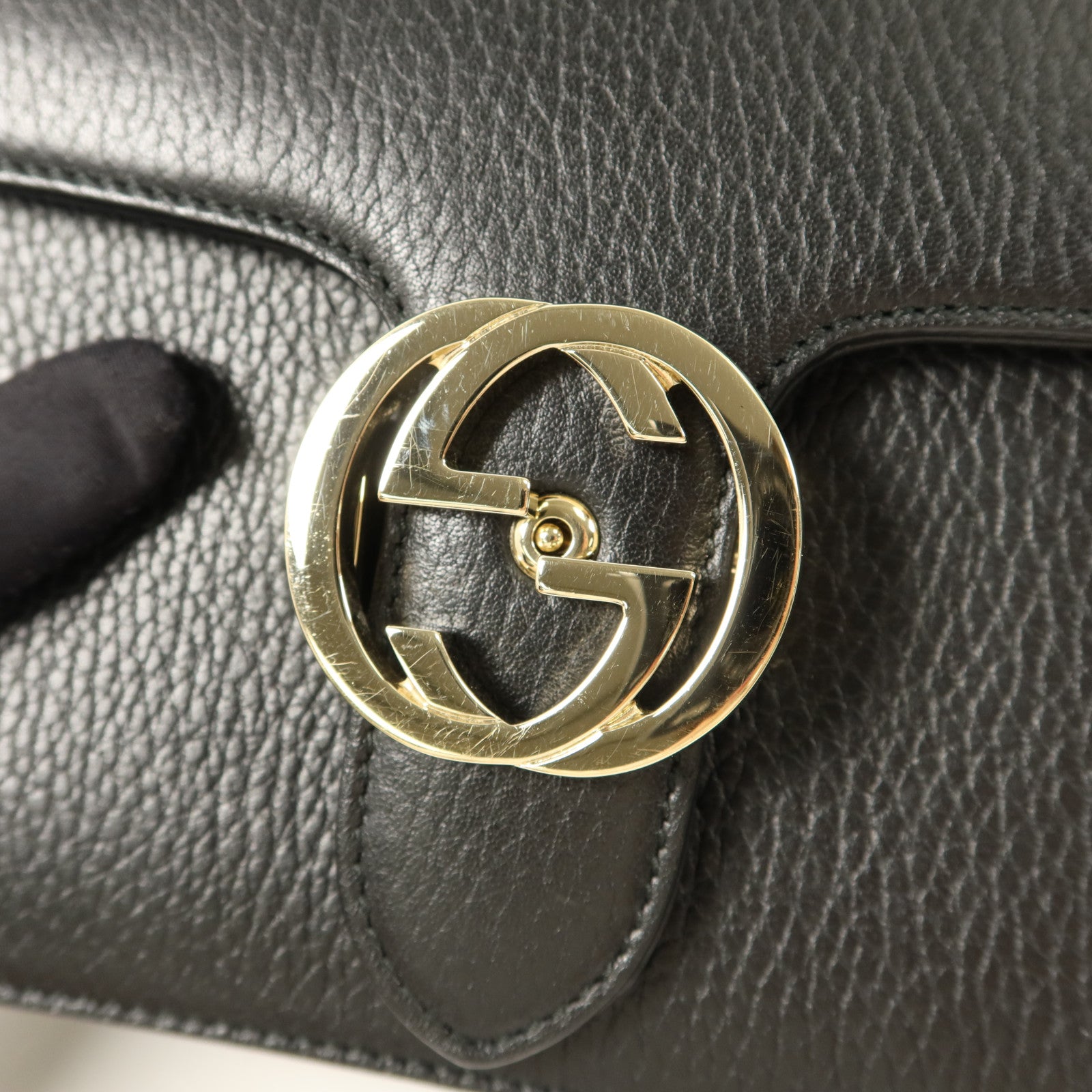 GUCCI 牛皮皮革Chain Shoulder鏈帶肩背袋