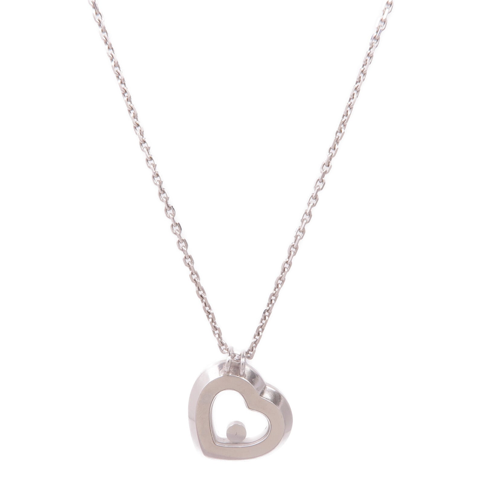 Chopard 18K白金Happy Diamond Necklace鑽石項鍊