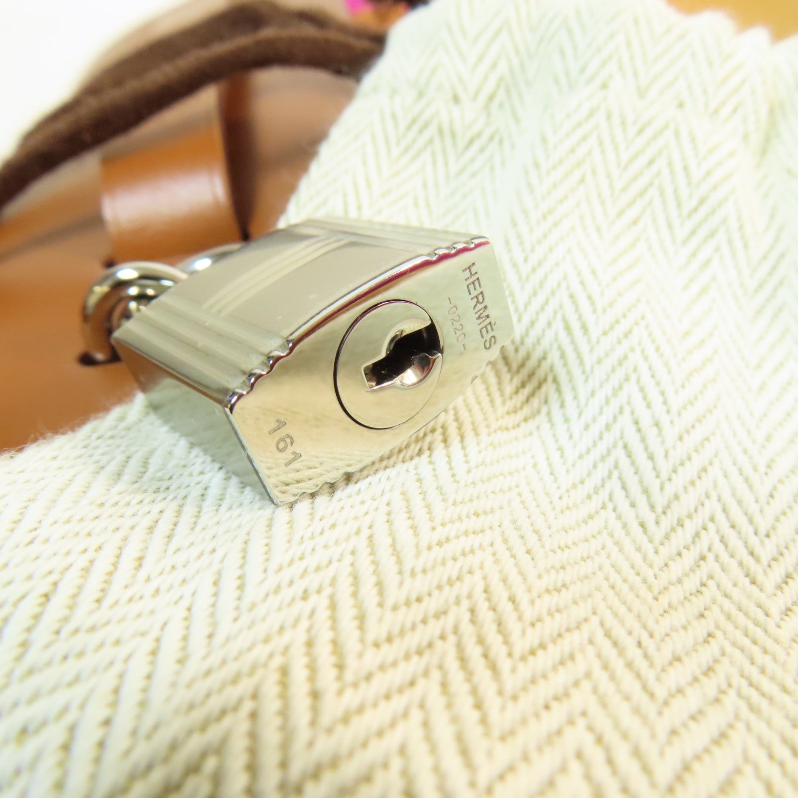 HERMES 帆布Herbag PM銀扣手挽肩背兩用袋