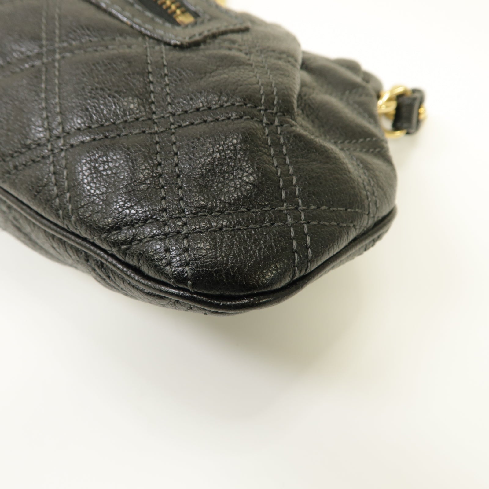 MARC JACOBS 牛皮皮革Shoulder Bag金扣鏈帶肩背袋黒色