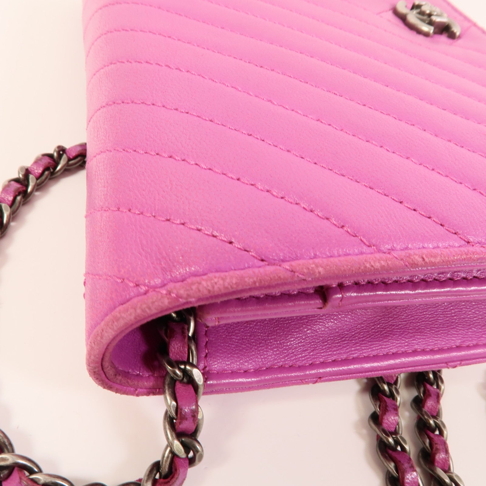 CHANEL 羊皮皮革WOC Wallet On Chain鏈帶肩背袋