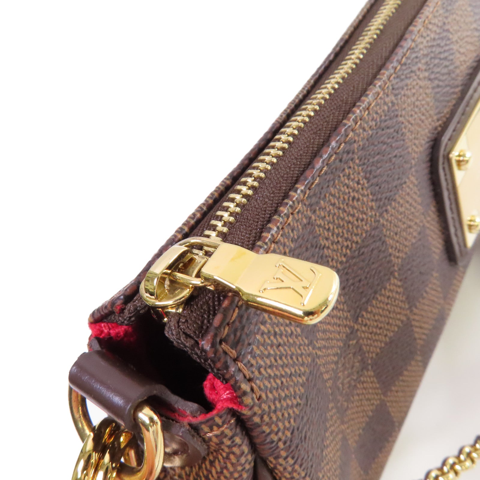 LOUIS VUITTON Damier Ebene Eva 2Way Shoulder Bag金扣手挽肩背兩用袋啡色
