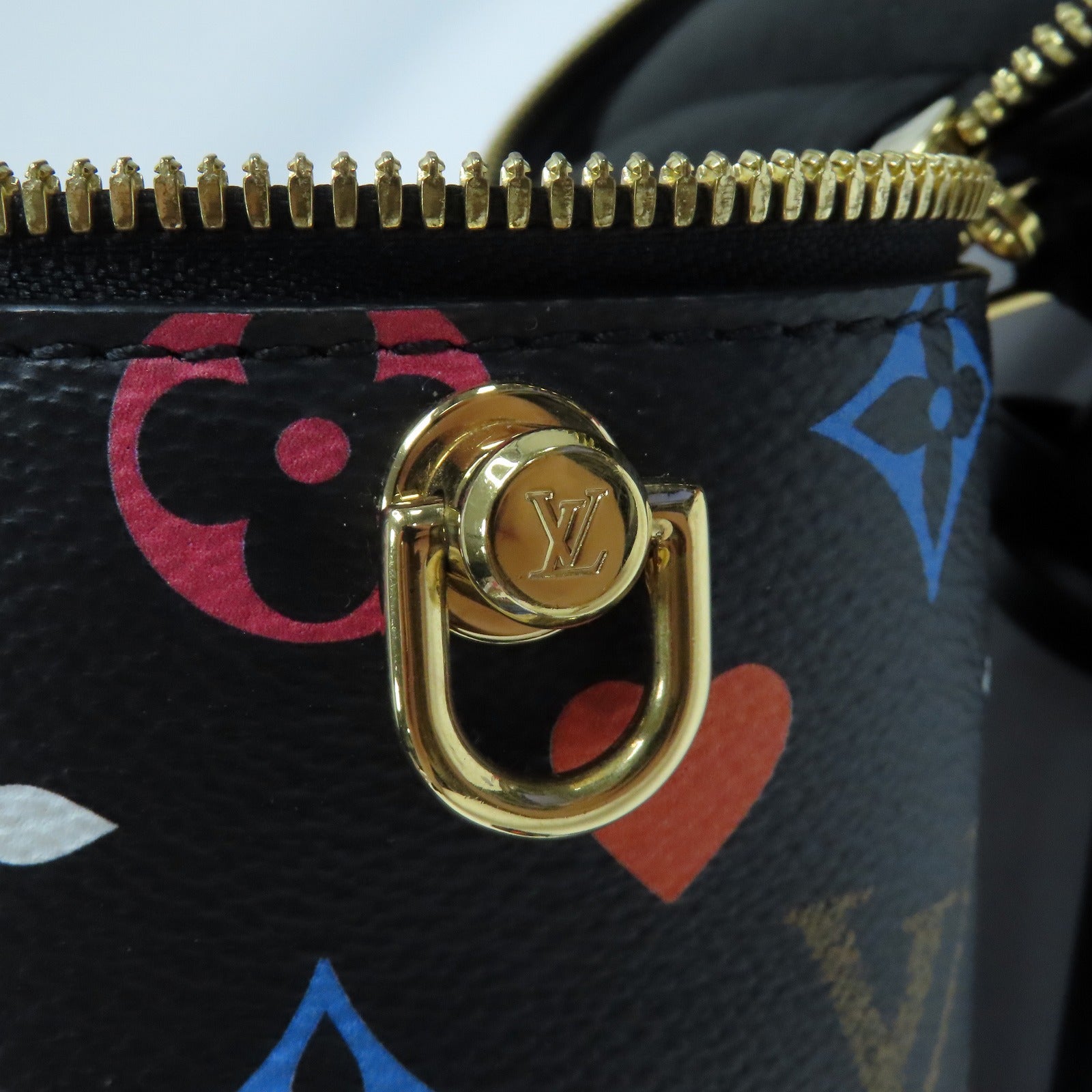 LOUIS VUITTON Monogram Game On Vanity 金扣鏈帶手挽肩背兩用袋彩色/黑色
