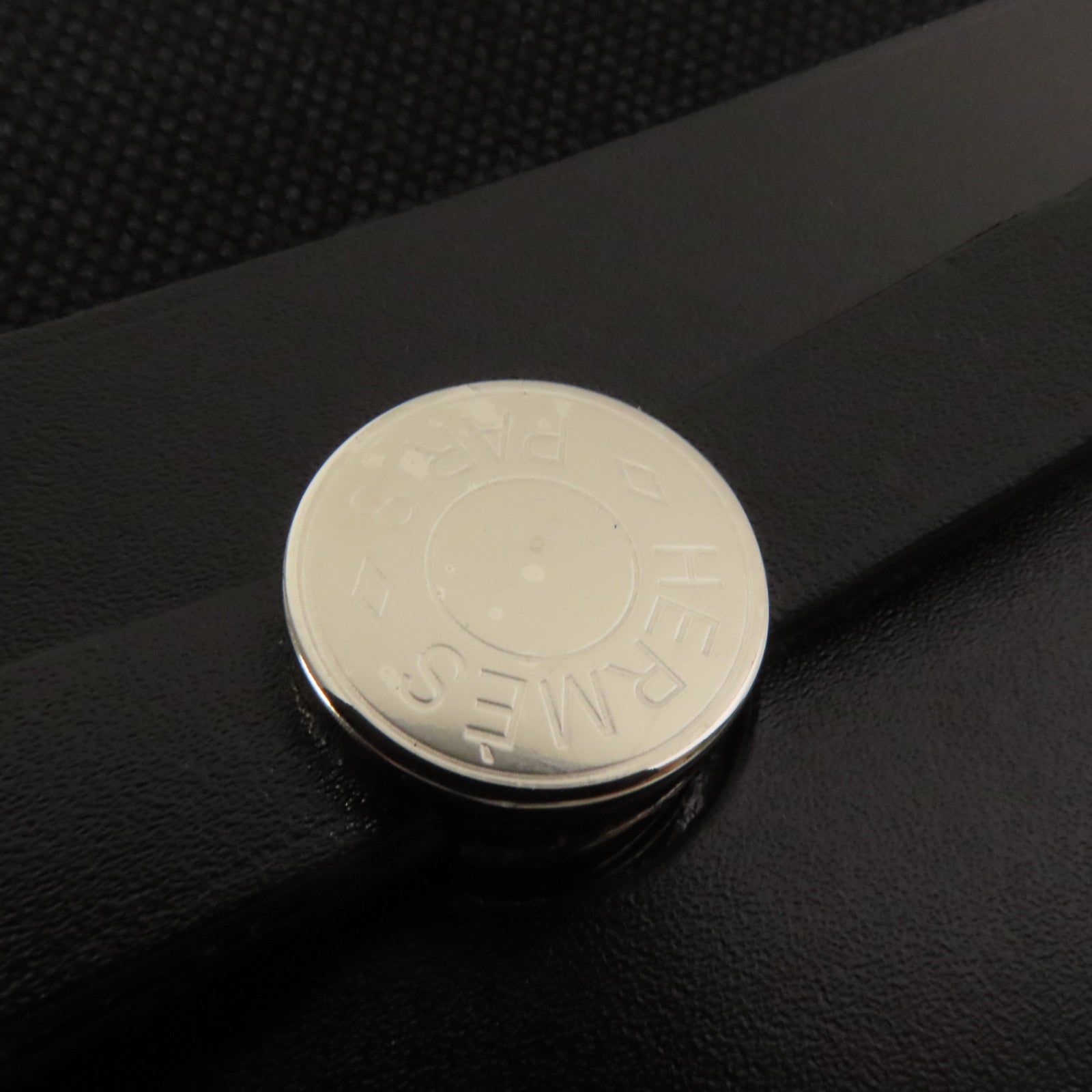 HERMES 帆布Mini Herbag銀扣肩背袋Noir