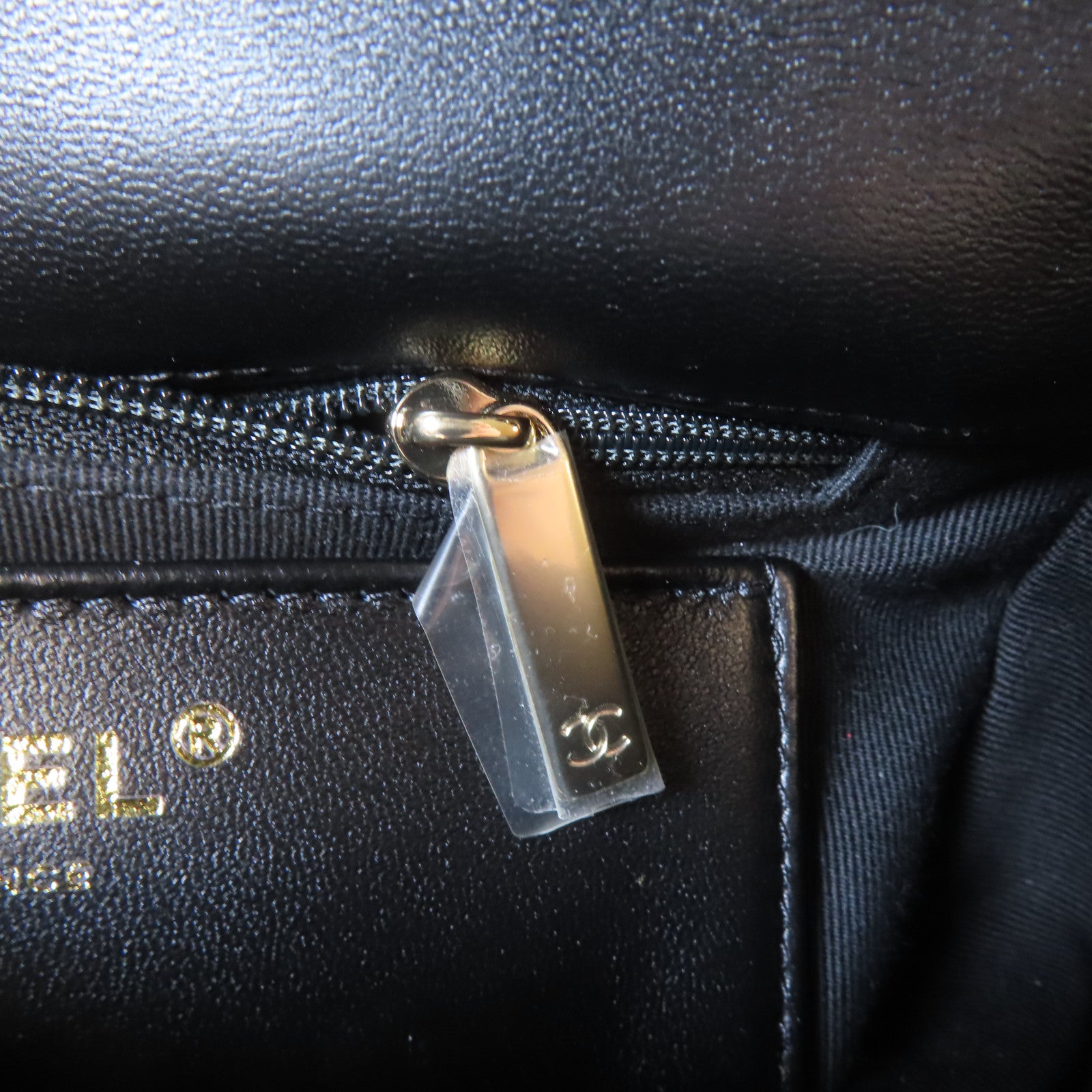 CHANEL 菱格羊皮皮革Chain Shoulder銀扣鏈帶肩背袋黑色