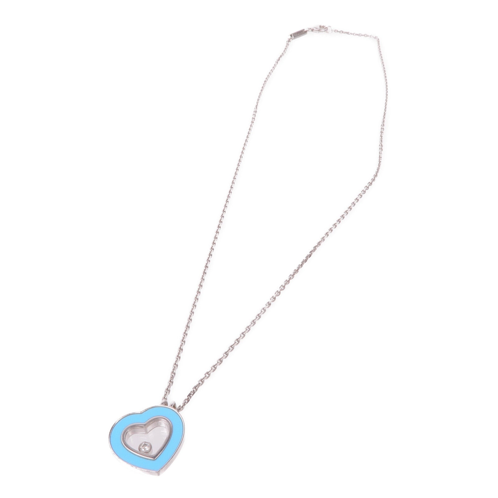 Chopard 18K白金Happy Diamond Necklace鑽石項鍊