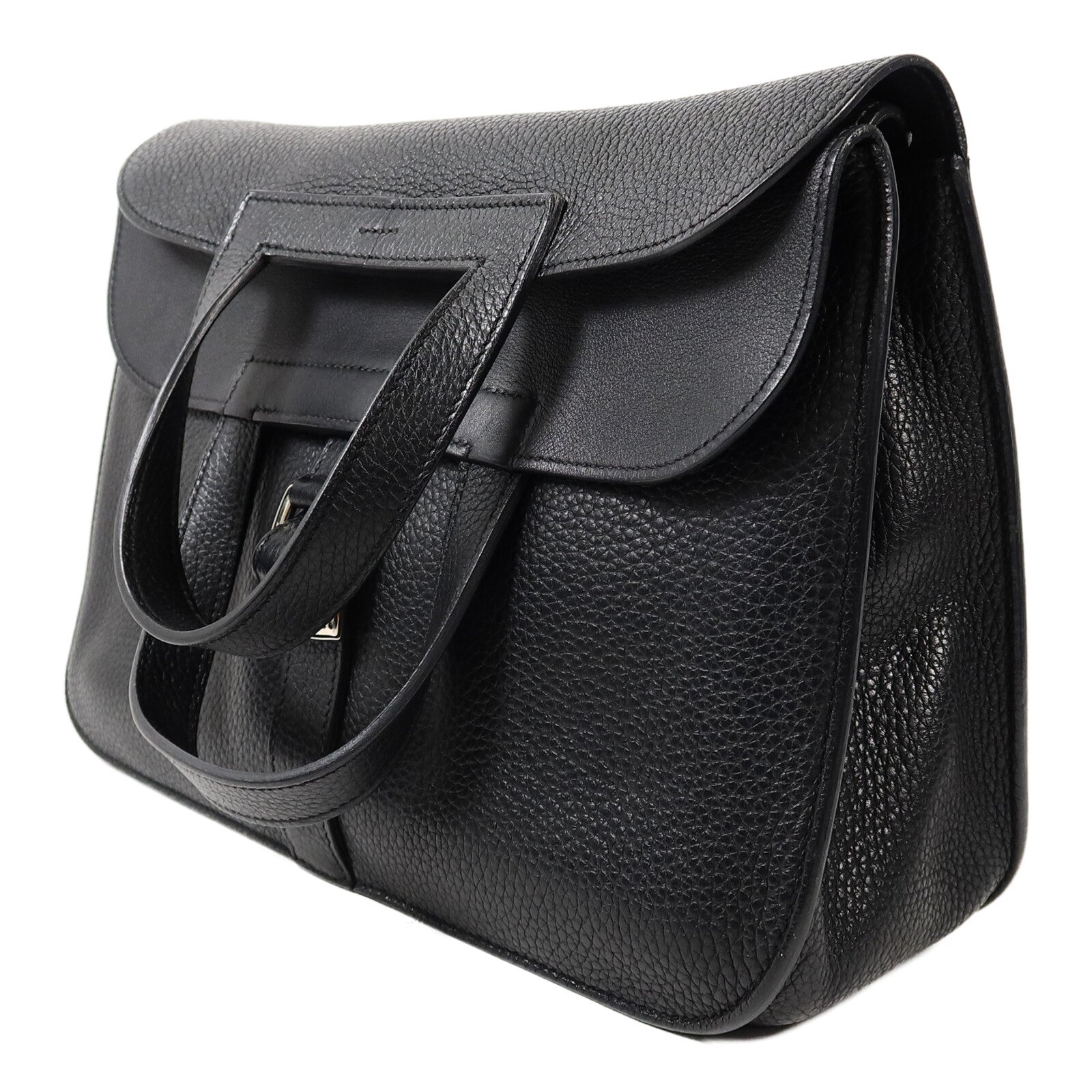 HERMES Clemence皮革Halzan 31手挽肩背兩用袋Noir