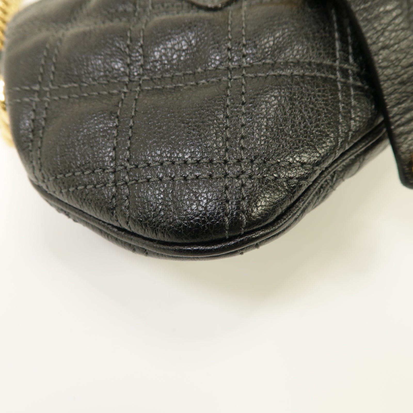 MARC JACOBS 牛皮皮革Shoulder Bag金扣鏈帶肩背袋黒色