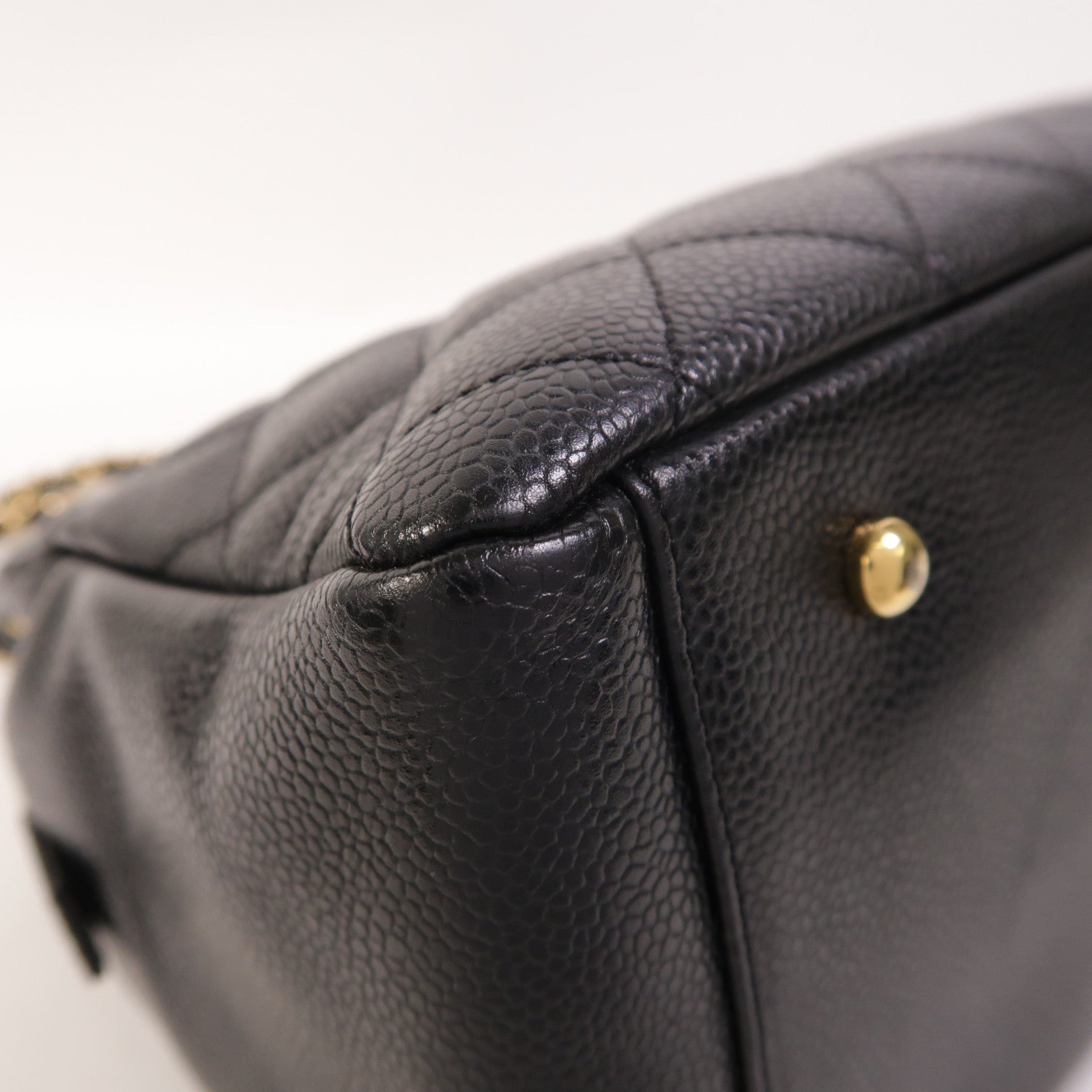 CHANEL 牛皮皮革Petite Timeless Tote金扣鏈帶肩背袋