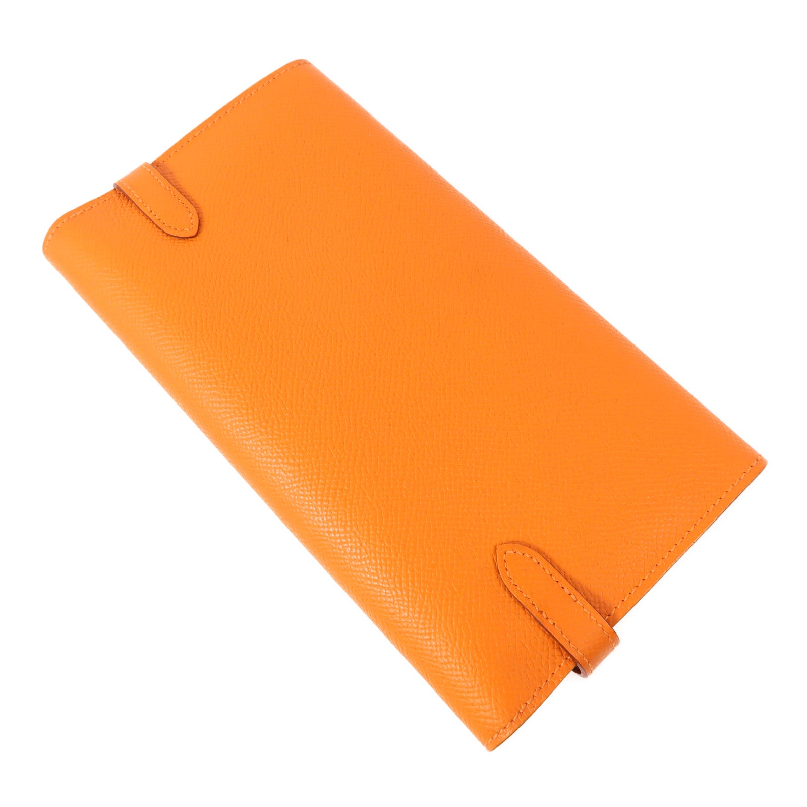 HERMES Epsom皮革Kelly Wallet金扣長錢包Orange