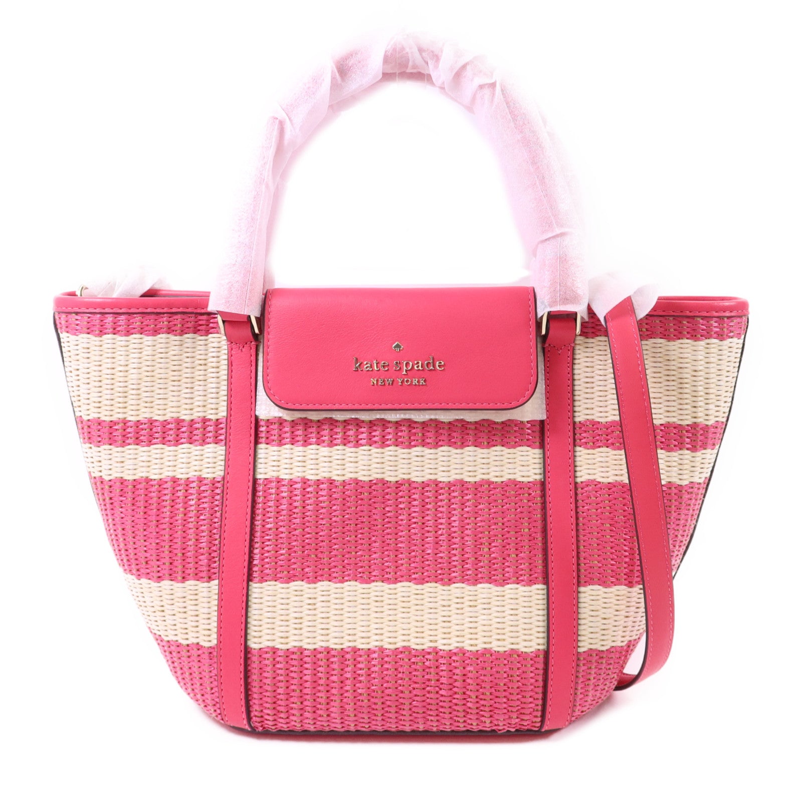 Kate Spade 皮革/Straw2 Way Shoulder Bag金扣手挽肩背兩用袋
