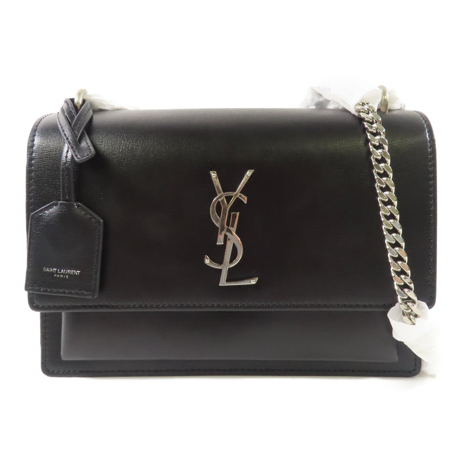 SAINT LAURENT 牛皮皮革Sunset Medium鏈帶肩背袋