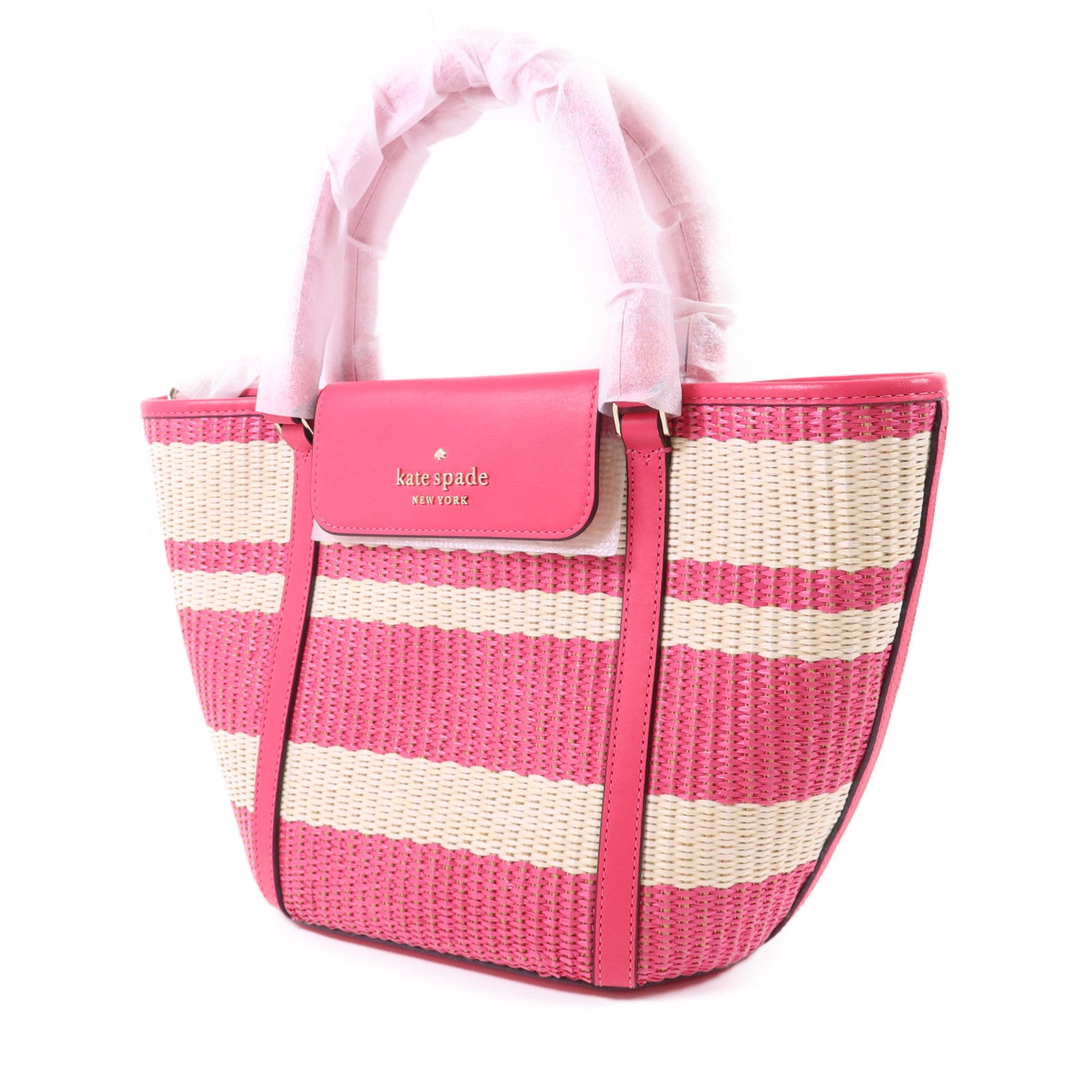 Kate Spade 皮革/Straw2 Way Shoulder Bag金扣手挽肩背兩用袋