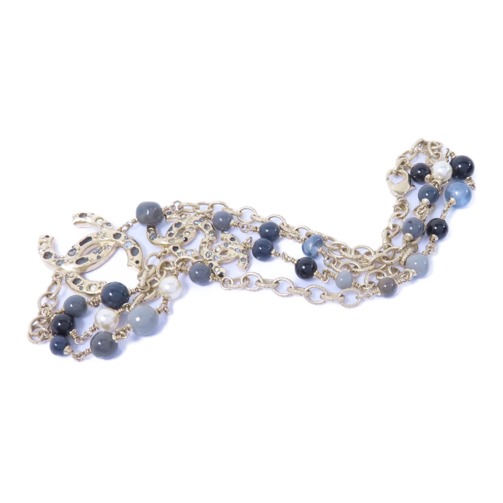 CHANEL 金屬Necklace項鍊金色/灰色