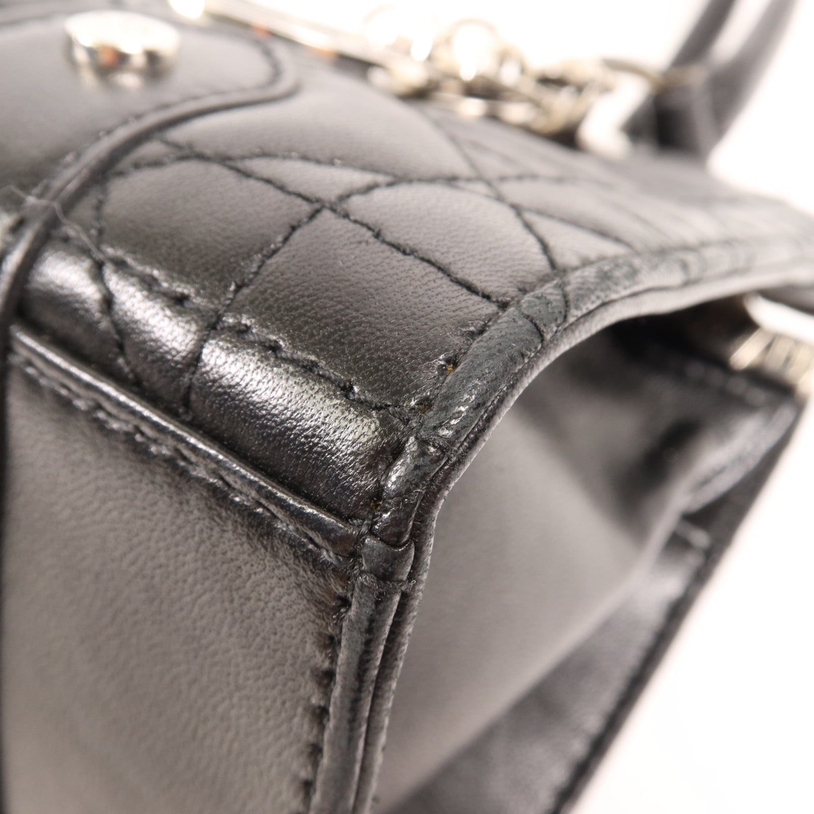 Dior 羊皮皮革Shoulder Bag銀扣肩背袋