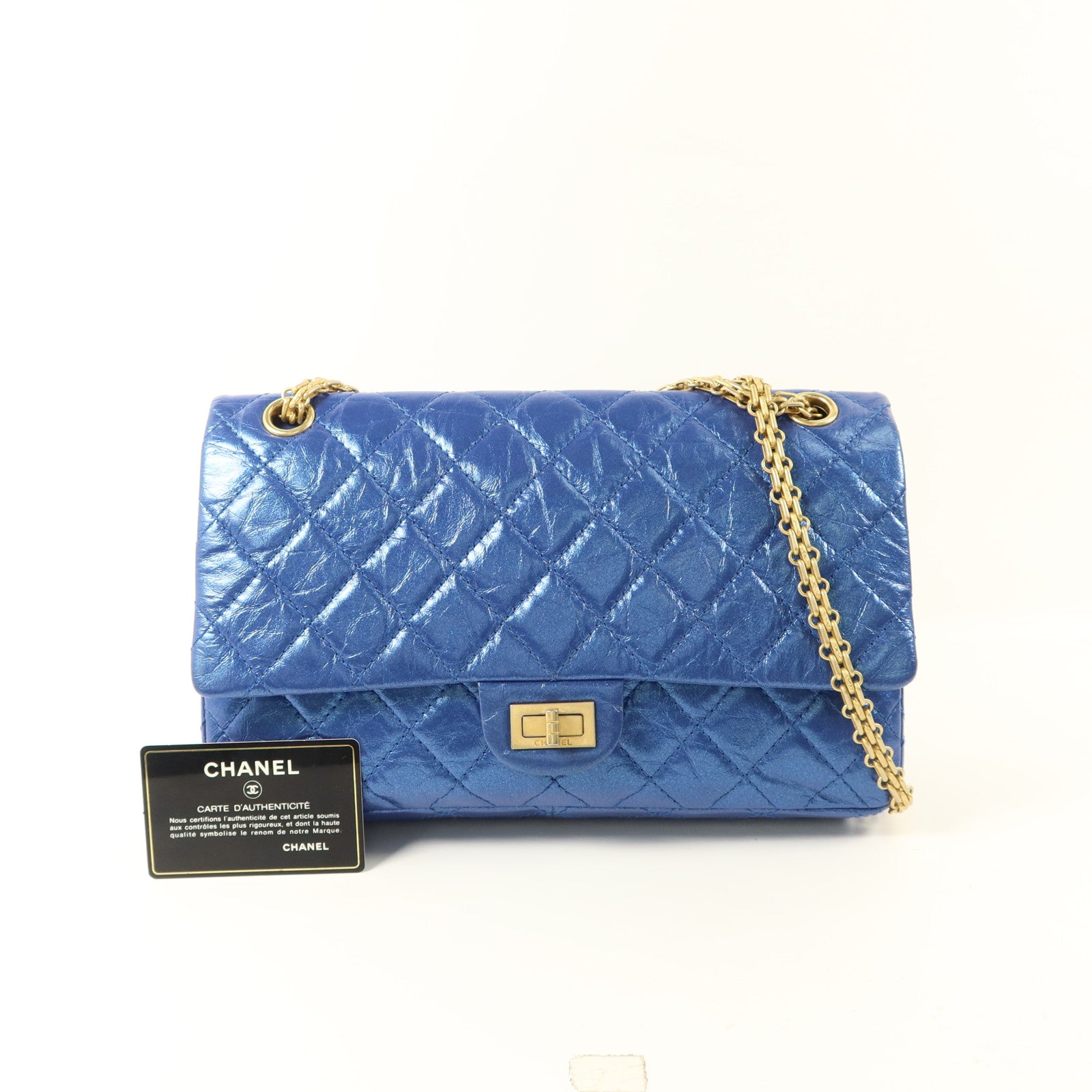 CHANEL 牛皮皮革2.55 Large Reissue金扣鏈帶肩背袋
